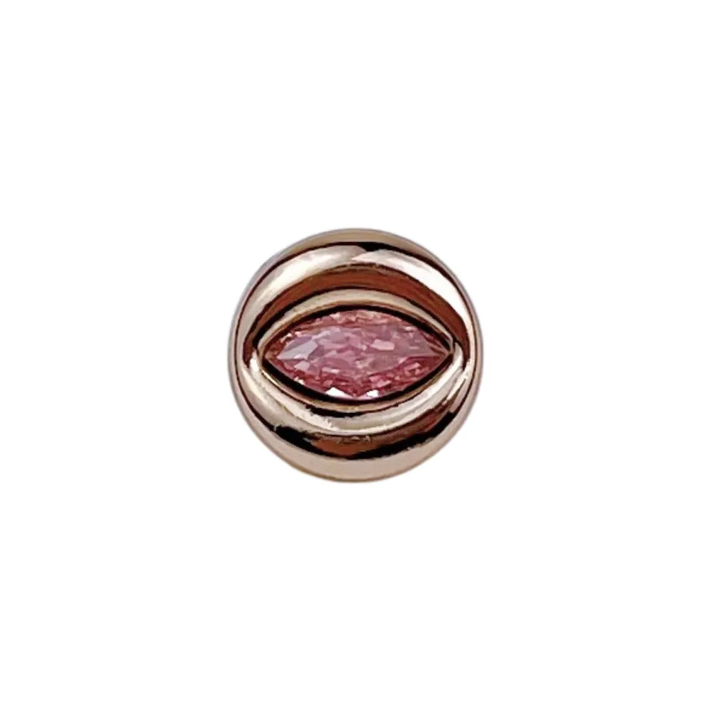 11mm Evil Eye Thin Eye Zircon Metal Button for Women Blouses 20pcs