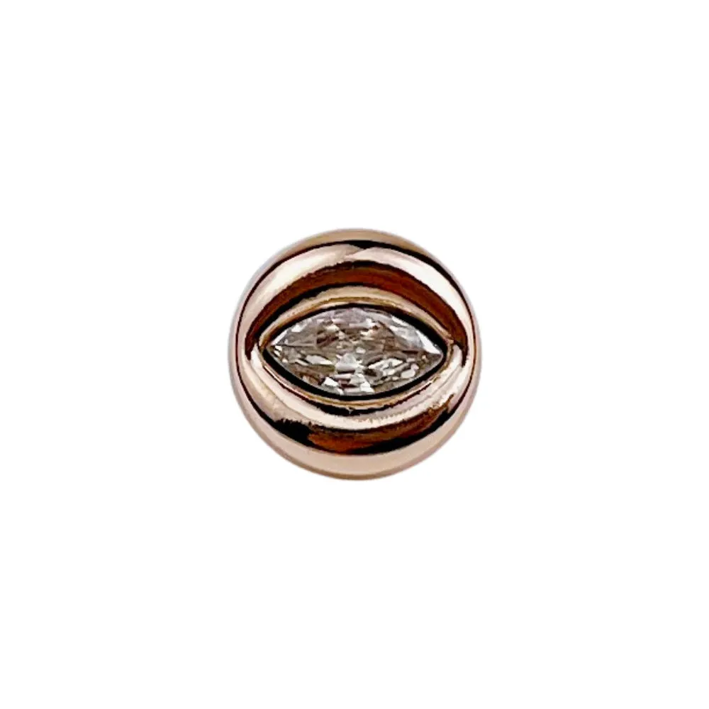 11mm Evil Eye Thin Eye Zircon Metal Button for Women Blouses 20pcs
