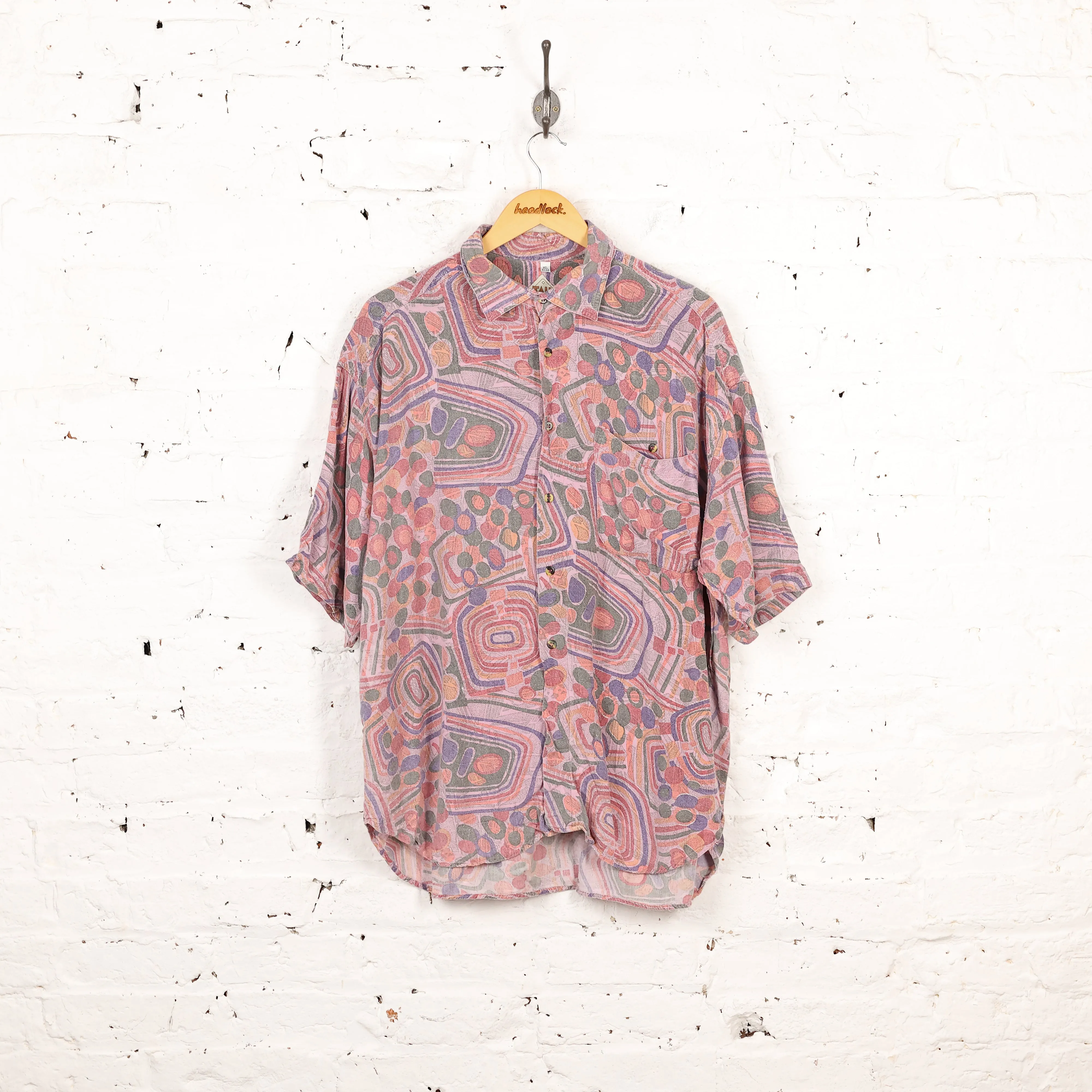 90s Pattern Party Shirt - Purple - XL