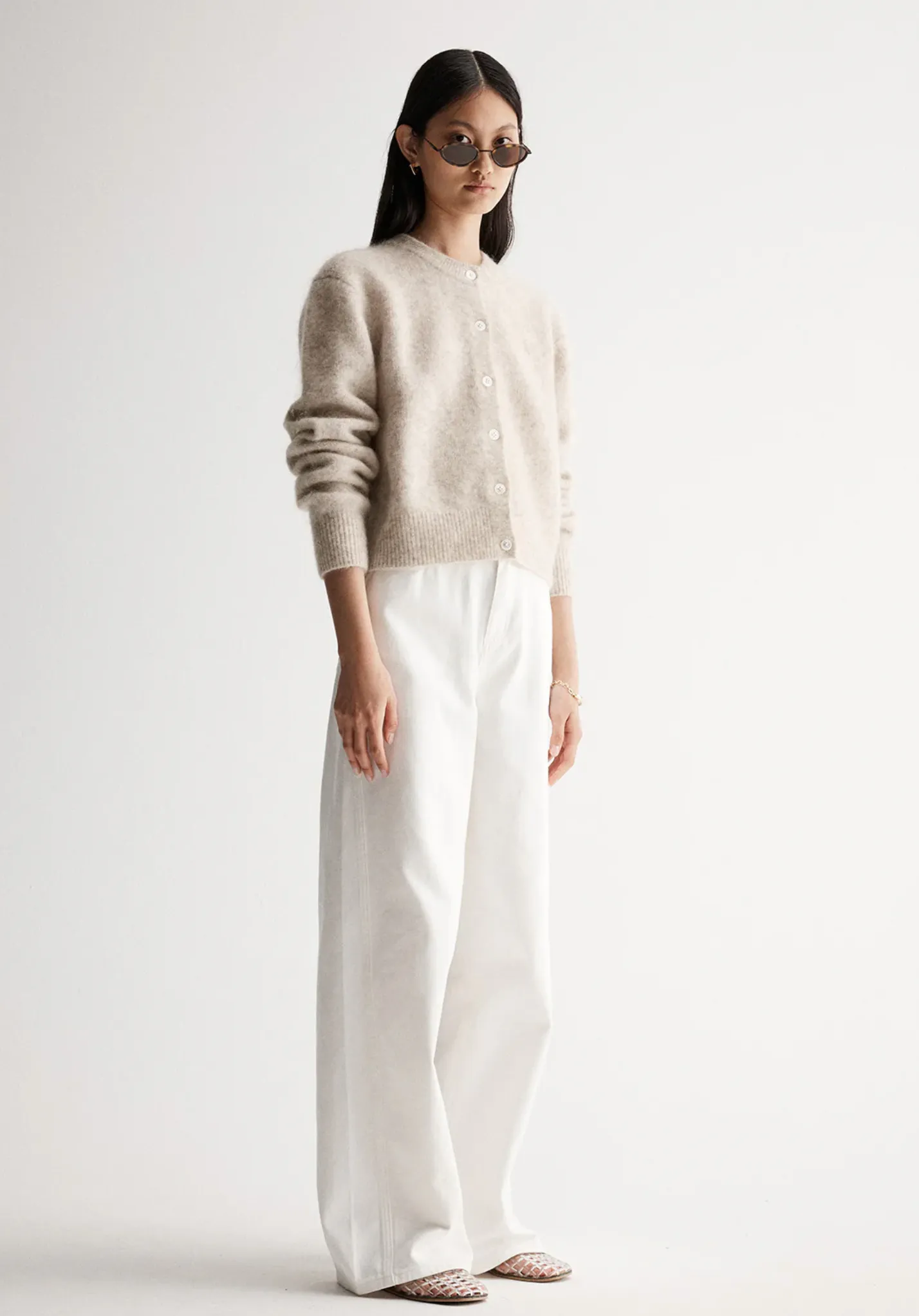 ABIGAIL Knit Cardigan | WHITE MARLE