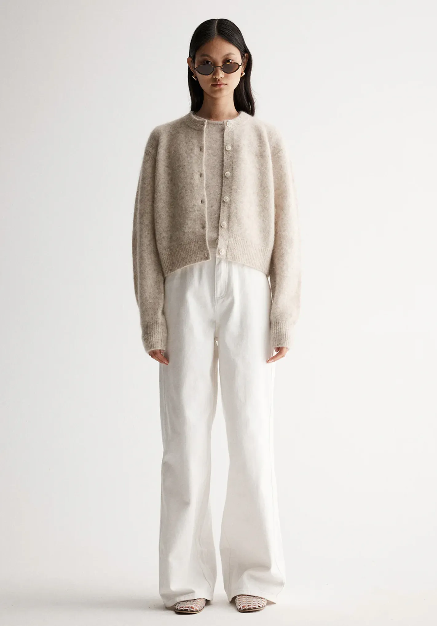 ABIGAIL Knit Cardigan | WHITE MARLE