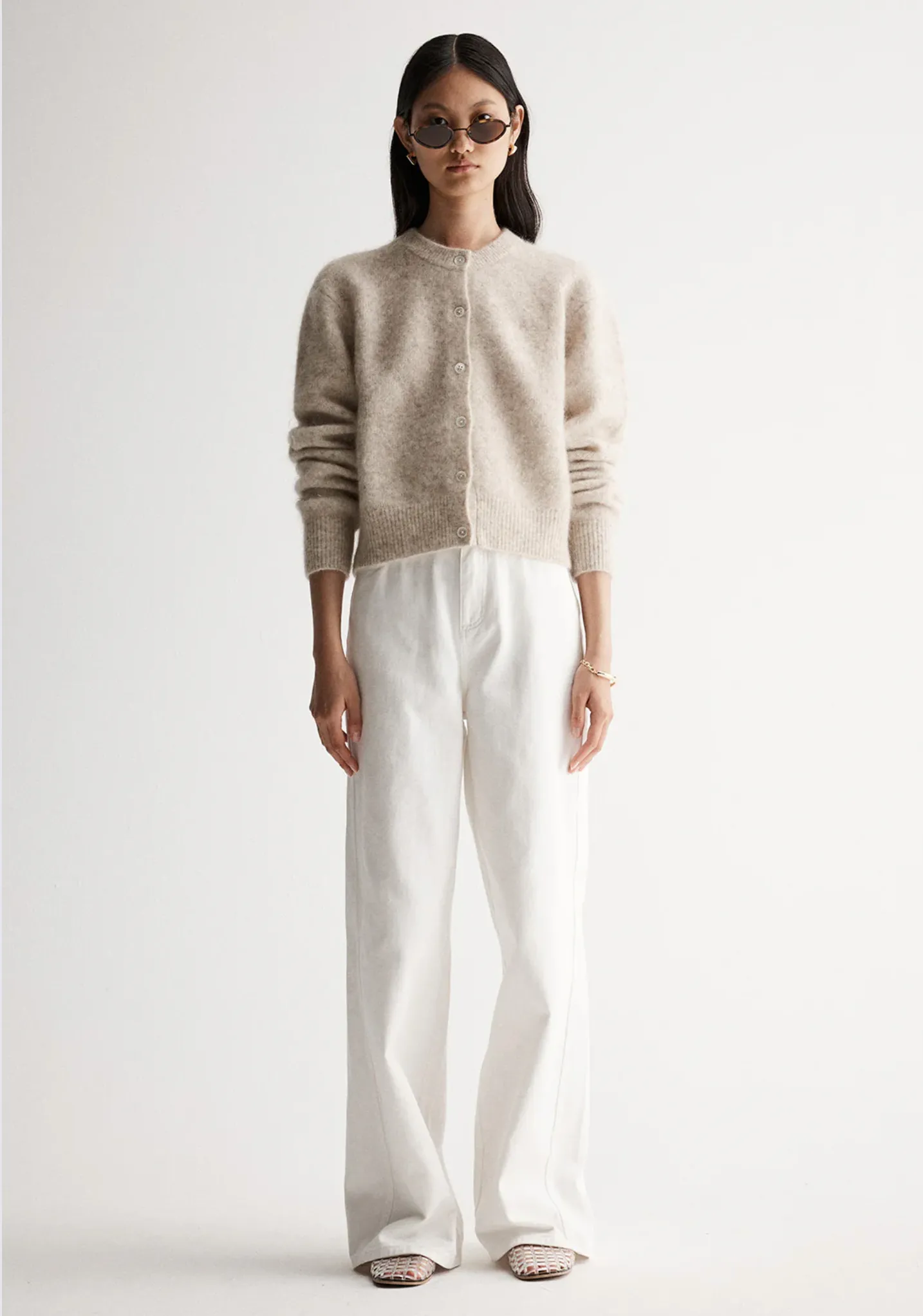 ABIGAIL Knit Cardigan | WHITE MARLE