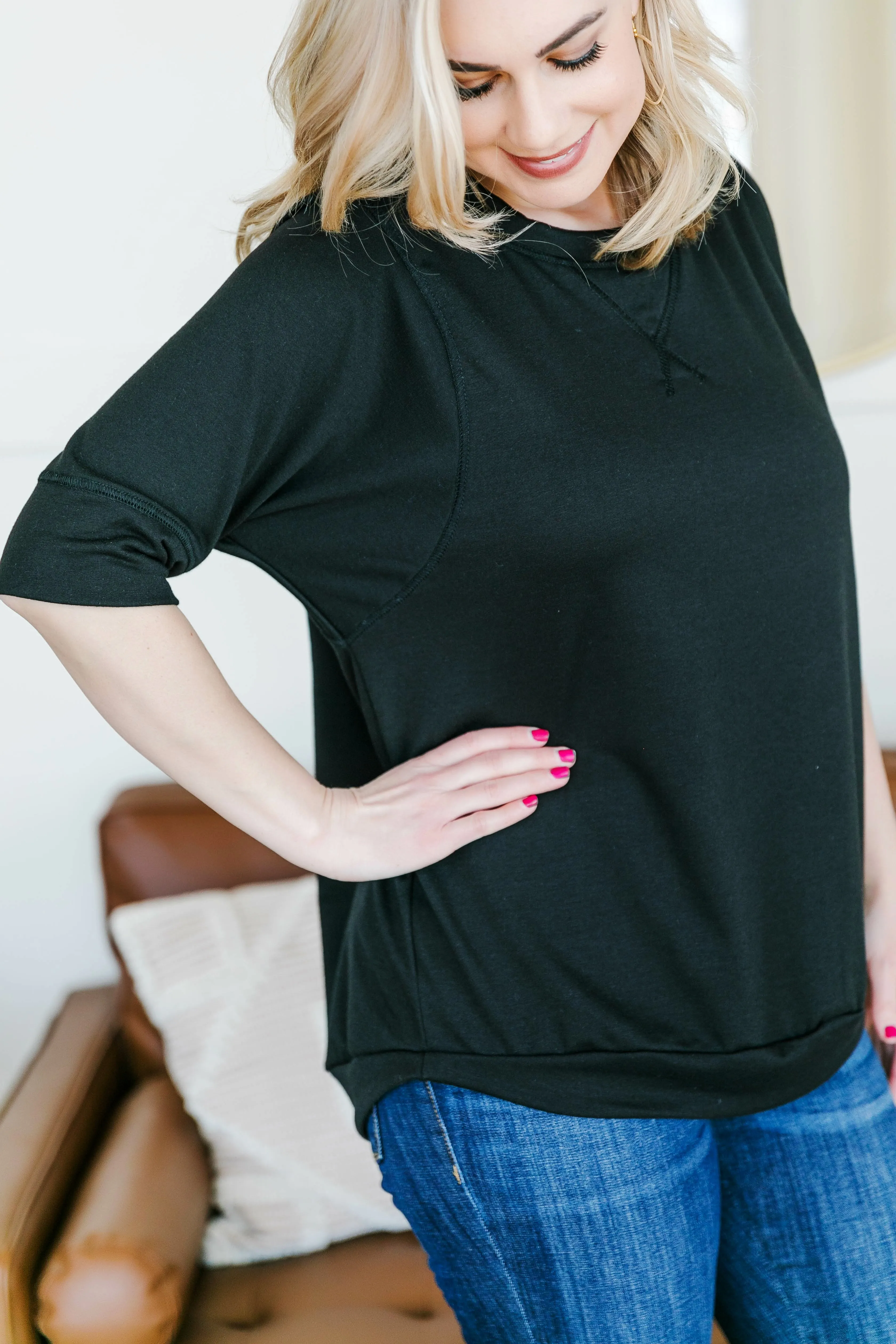 Aced That Sweatshirt Top In Black