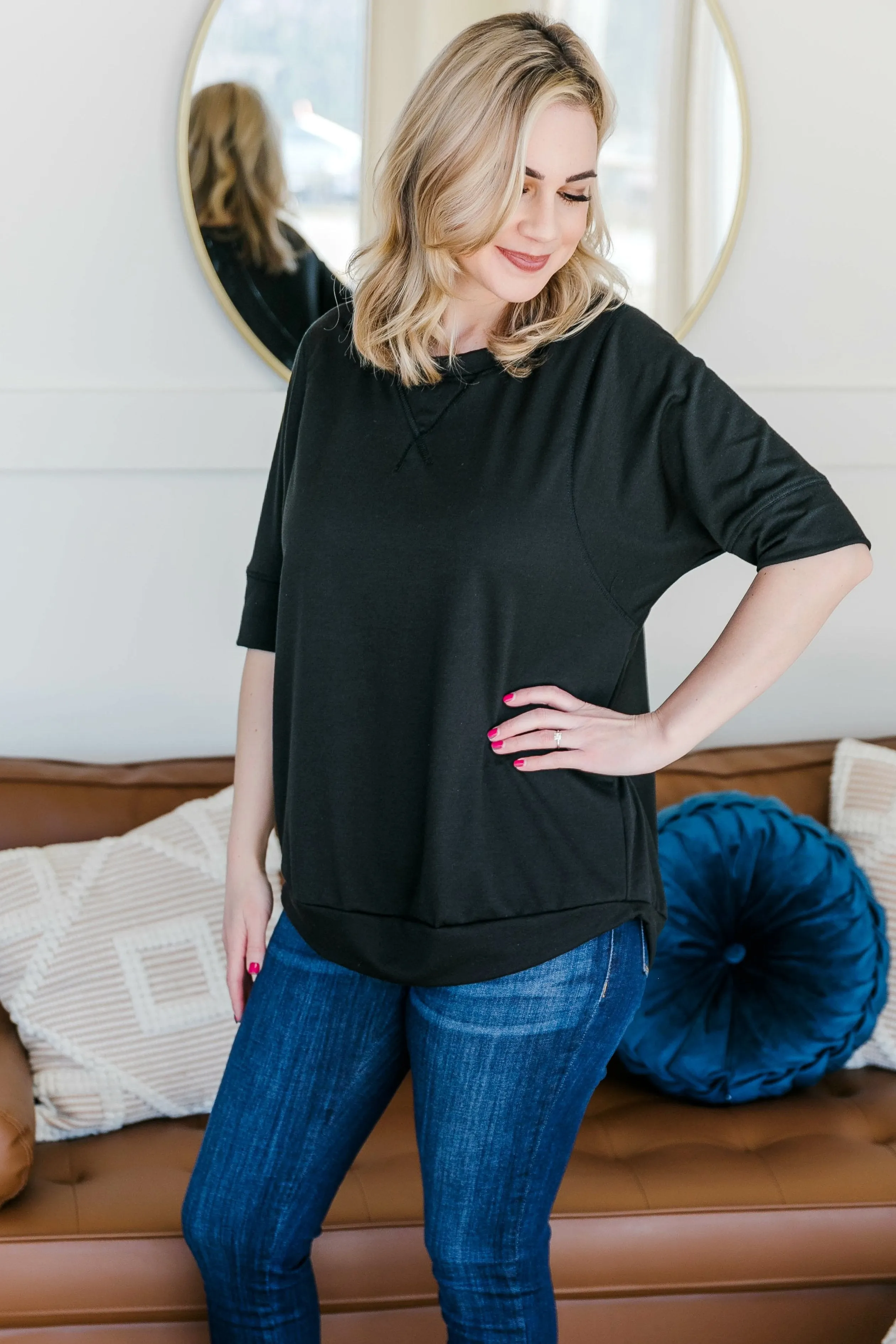 Aced That Sweatshirt Top In Black