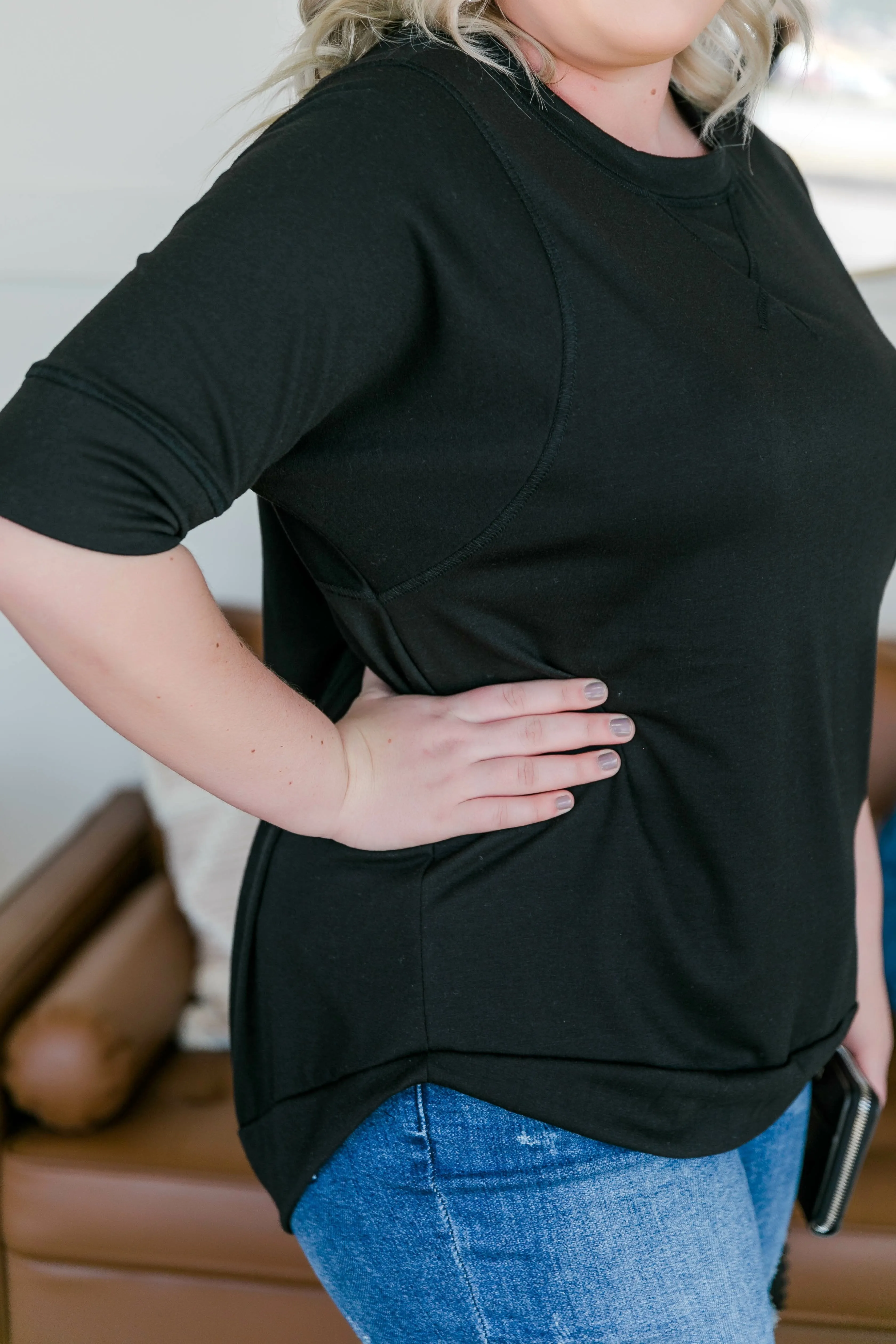 Aced That Sweatshirt Top In Black