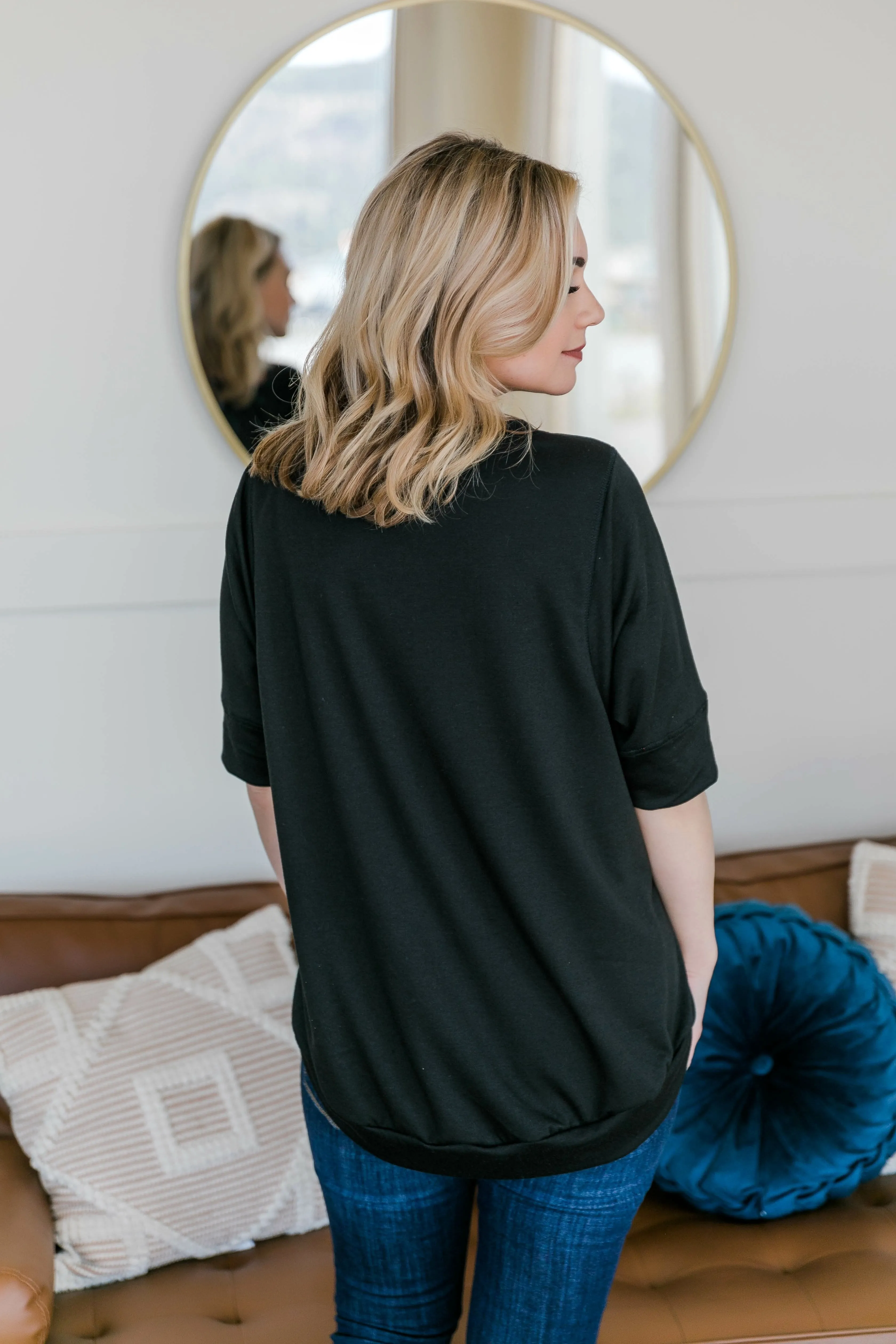 Aced That Sweatshirt Top In Black