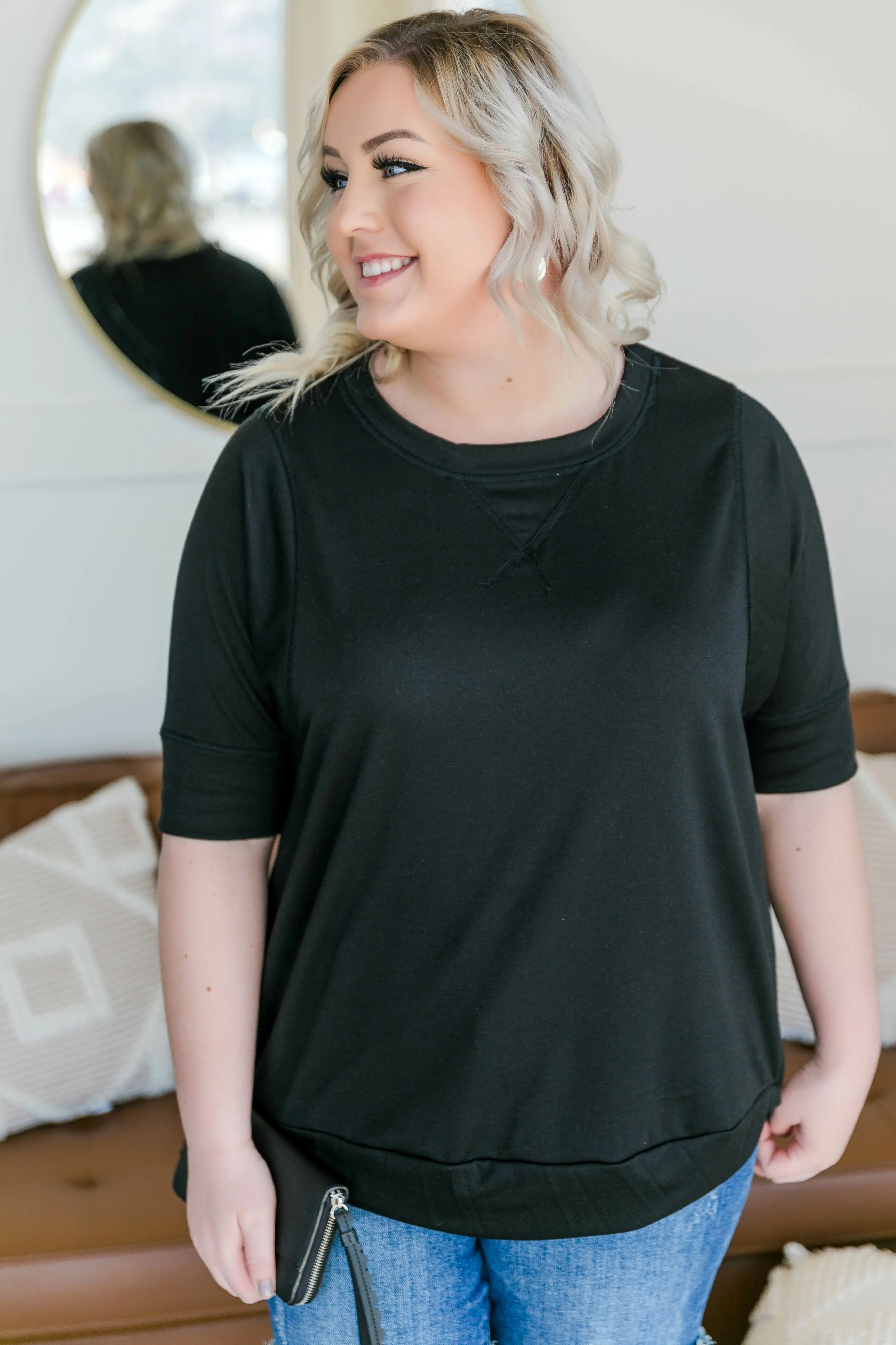 Aced That Sweatshirt Top In Black