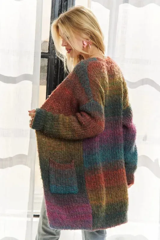 ADORA Multi Color Ombre Sweater Cardigan