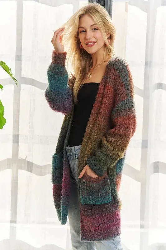 ADORA Multi Color Ombre Sweater Cardigan