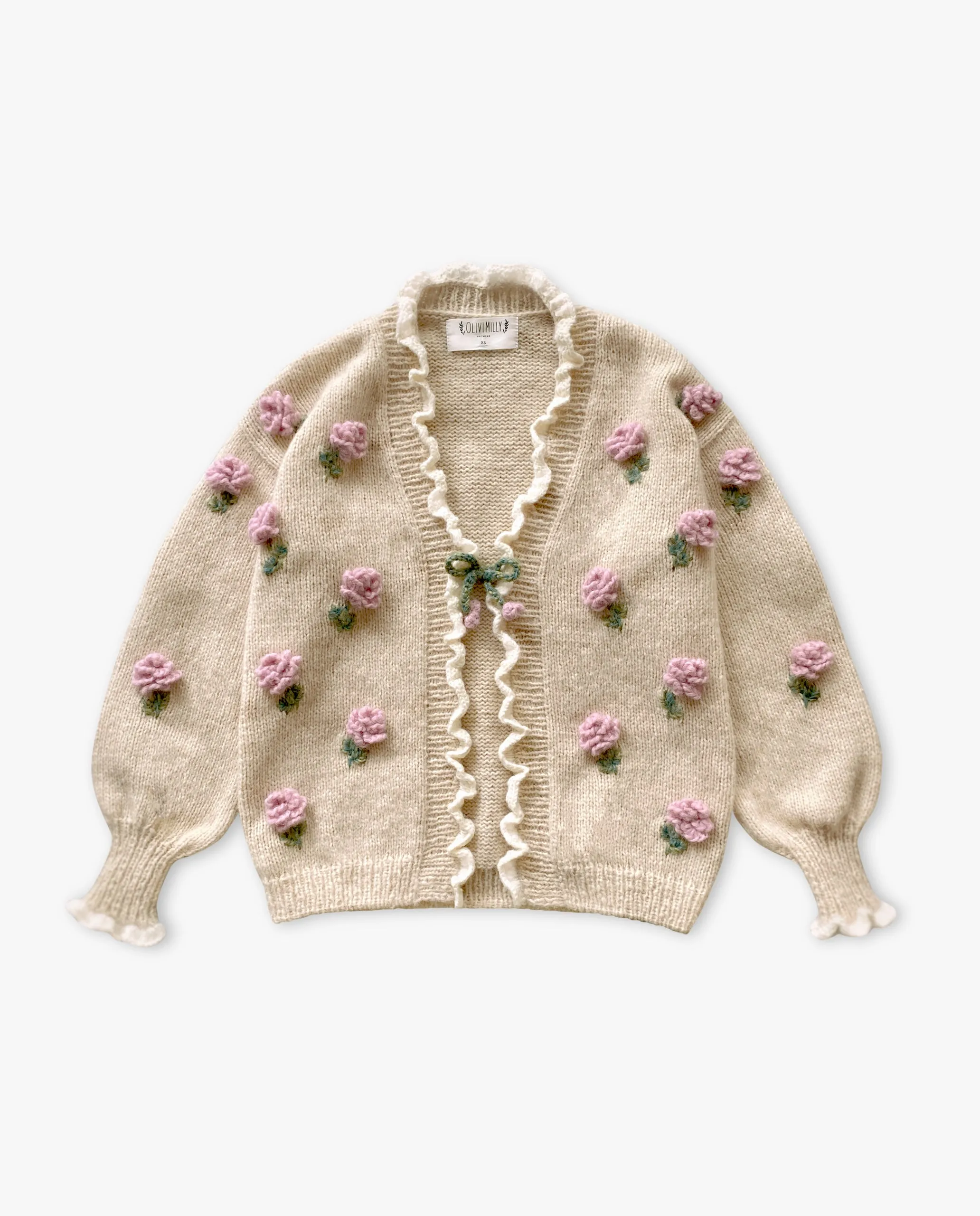Adult Roses cardigan | Wheat