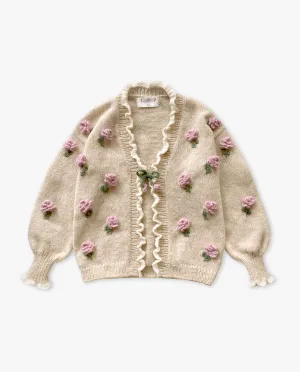 Adult Roses cardigan | Wheat
