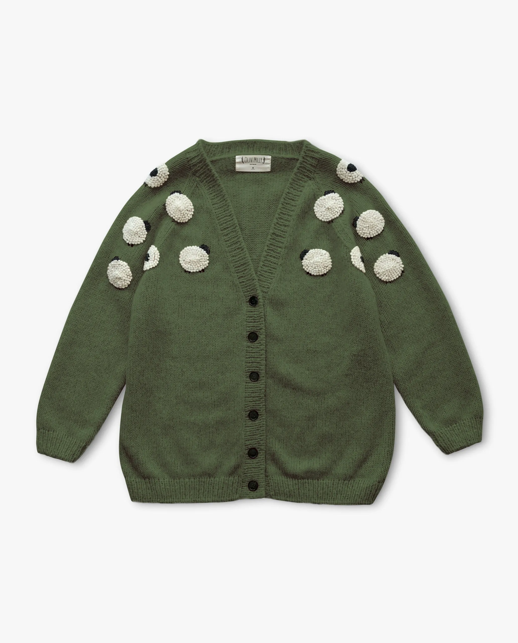 Adult Sheeps cardigan | Moss Green