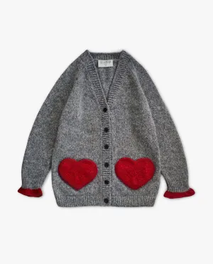 Adult Sweet Heart cardigan | Red