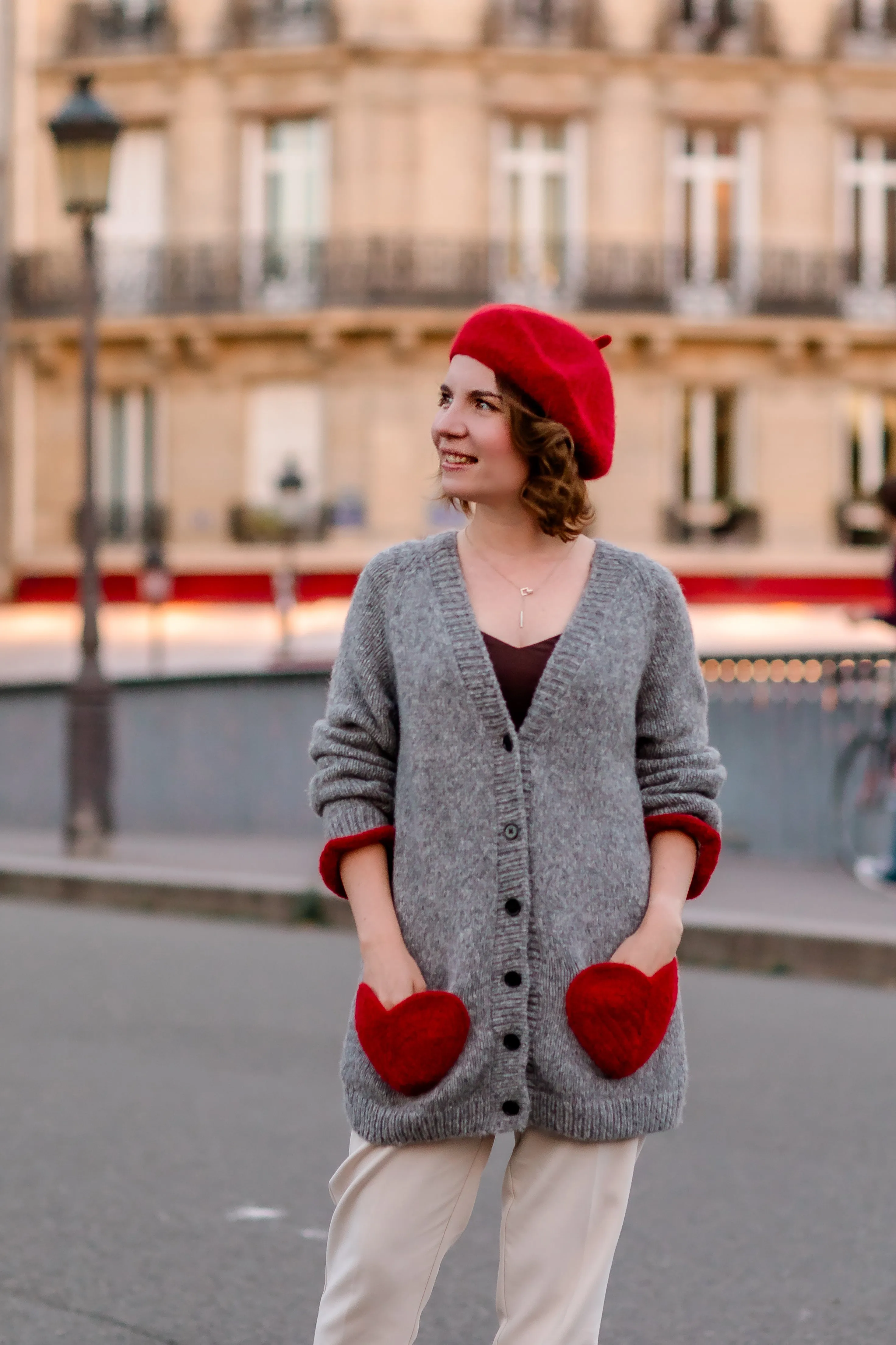 Adult Sweet Heart cardigan | Red