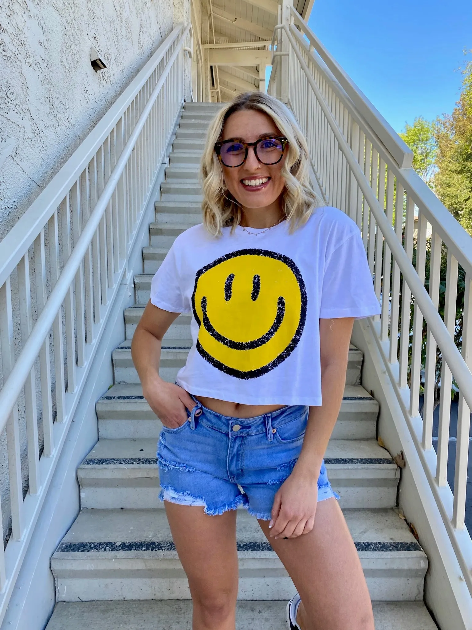 All Smiles Cropped Tee