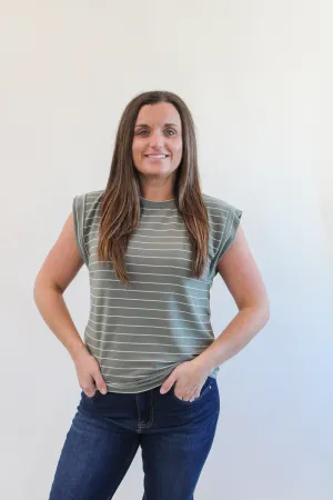 ALLORE STRIPED TERRY TOP