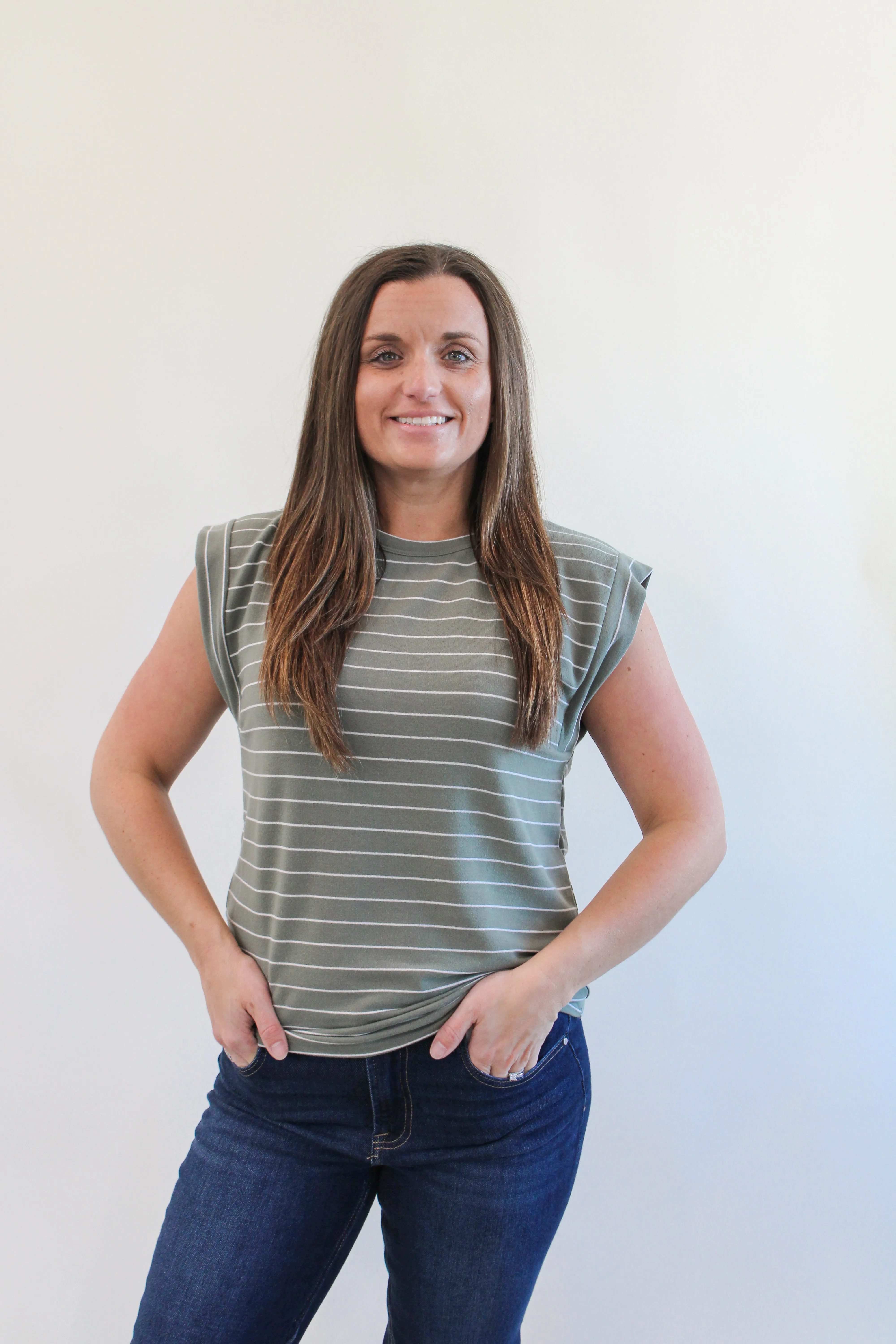 ALLORE STRIPED TERRY TOP