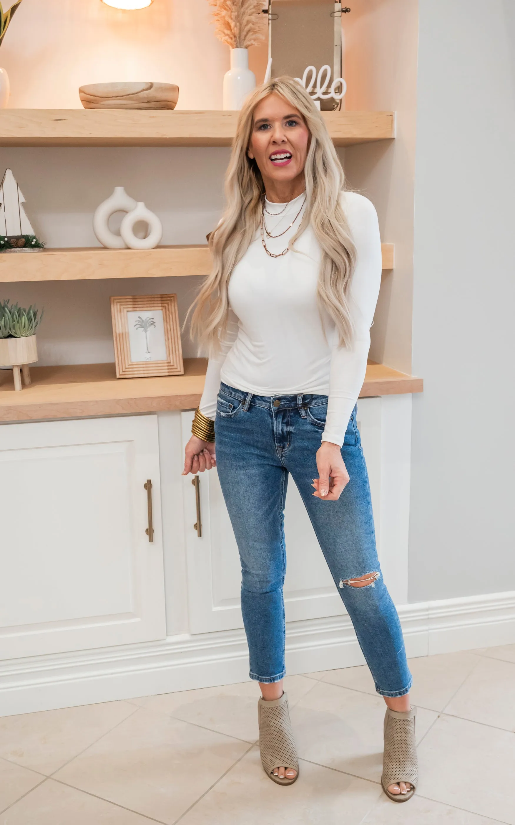 Amicis Giulia Mockneck Long Sleeves Basic Top - Final Sale