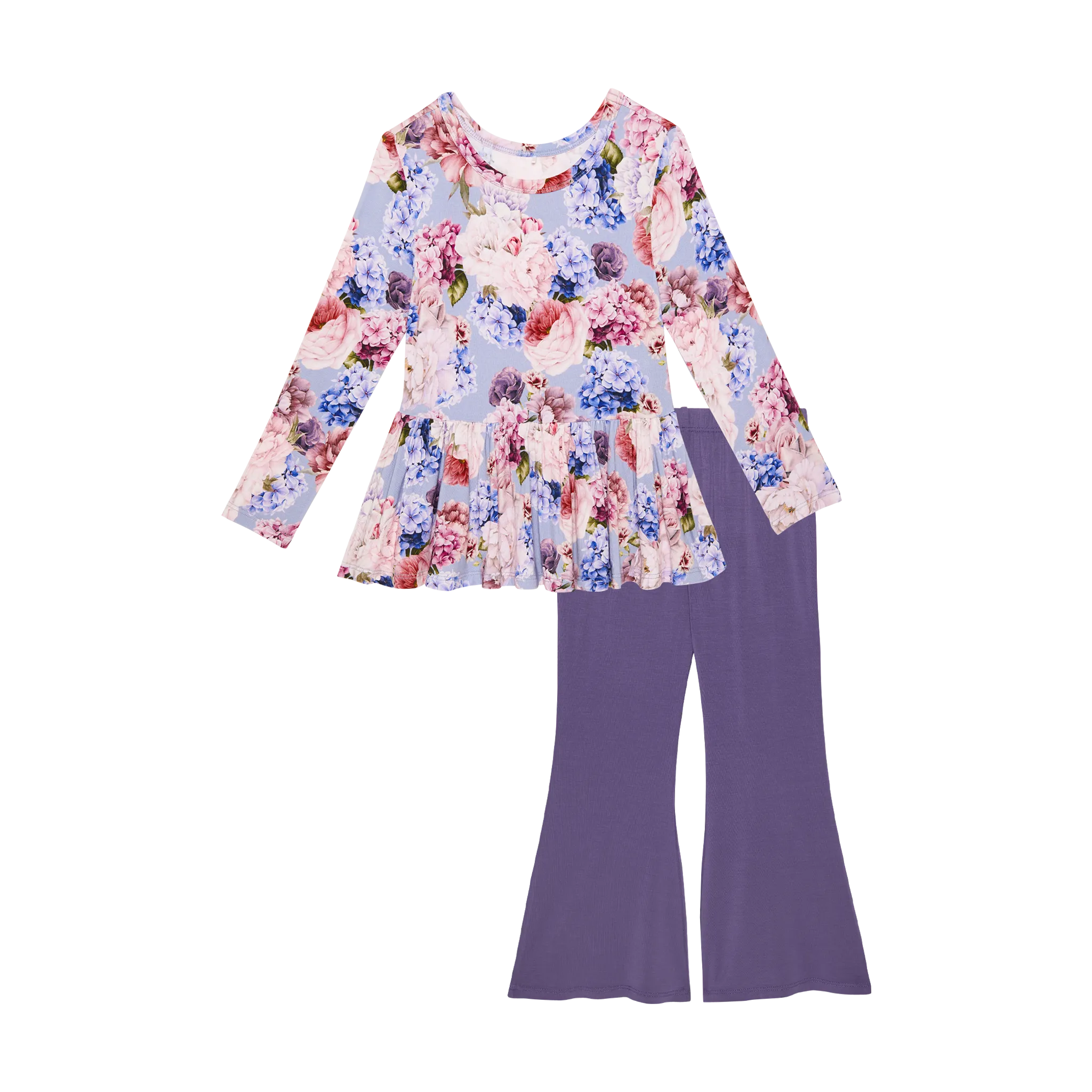 Annie- Long Sleeve Peplum Top and Bell Bottoms
