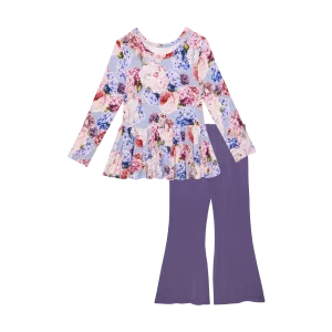 Annie- Long Sleeve Peplum Top and Bell Bottoms