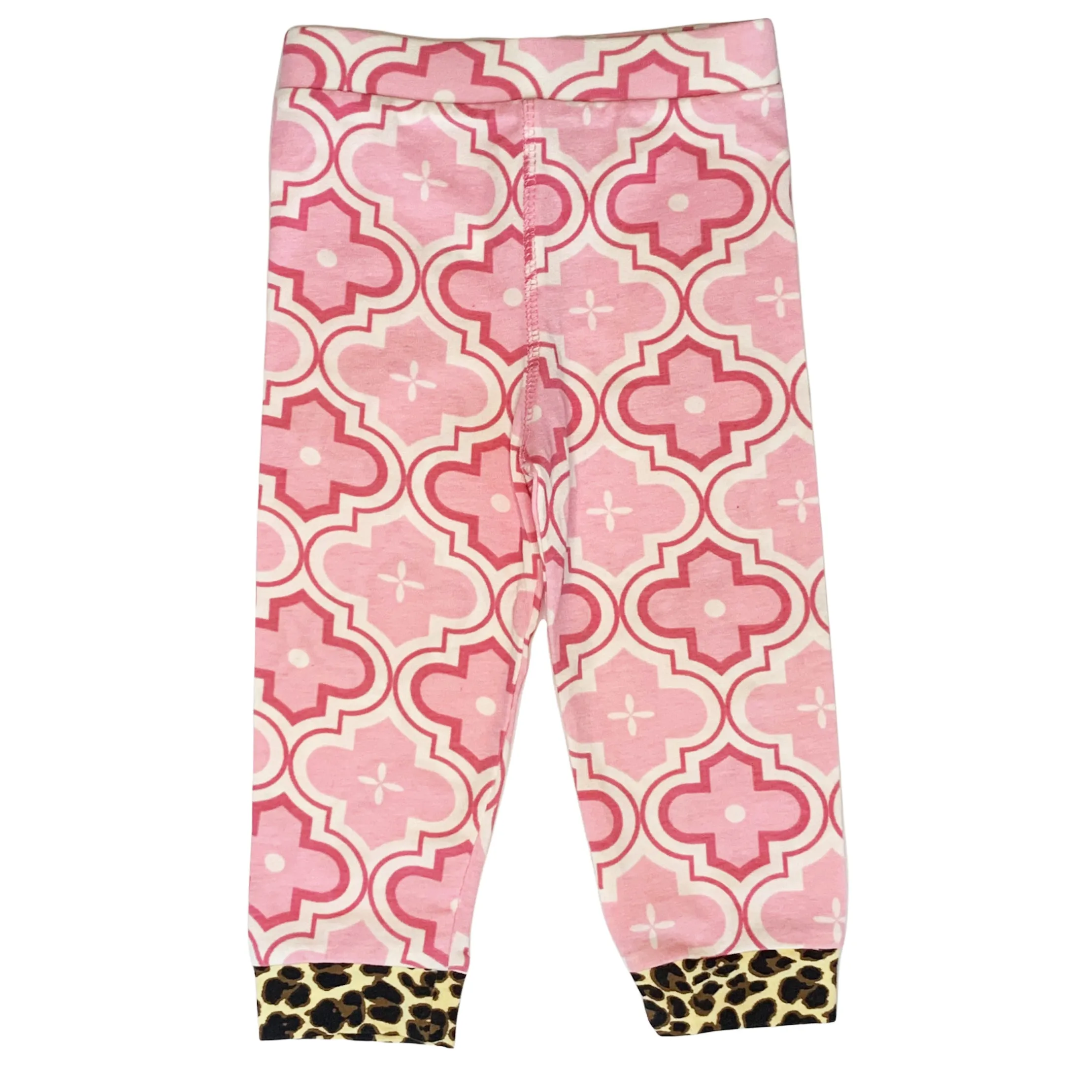 AnnLoren Baby Girls Layette Pink Leopard Onesie Pants Headband 3pc