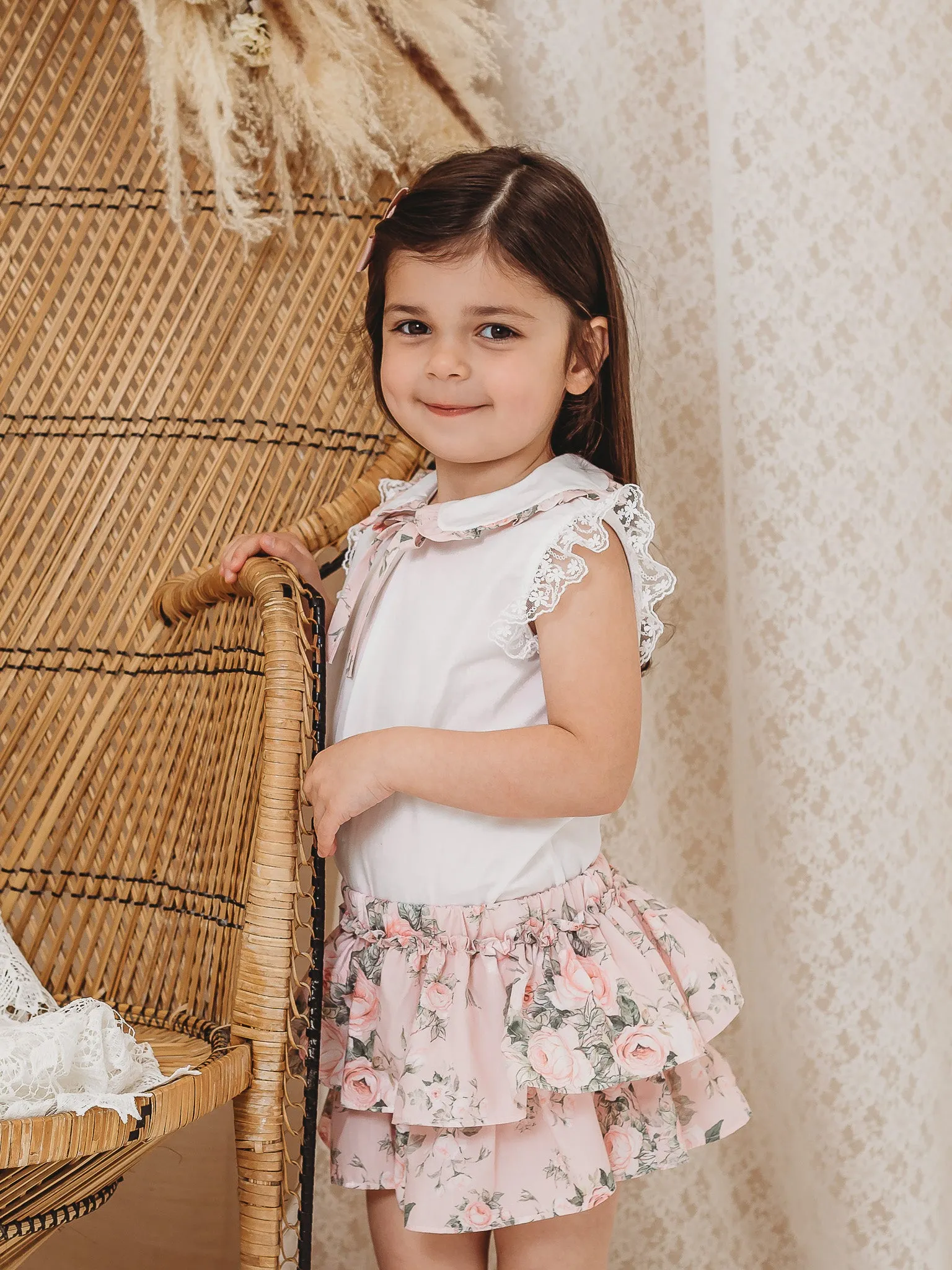 'Arabella' pink floral print 2 piece set