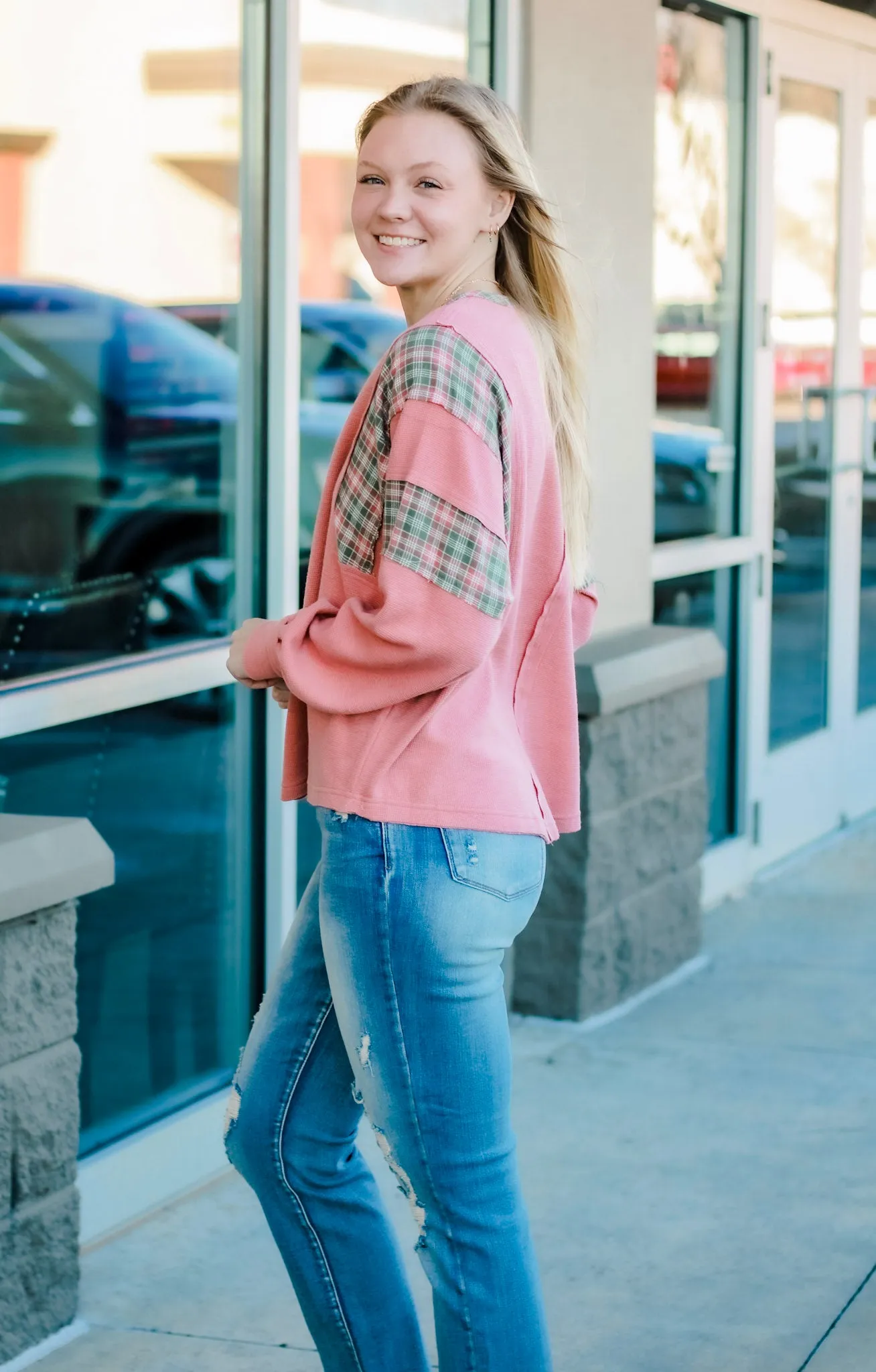 Around Here Rose Thermal Top