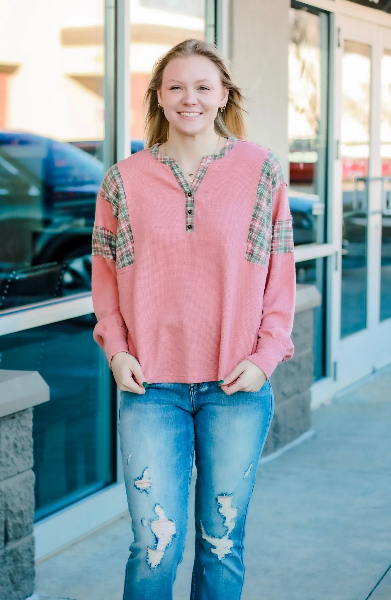 Around Here Rose Thermal Top
