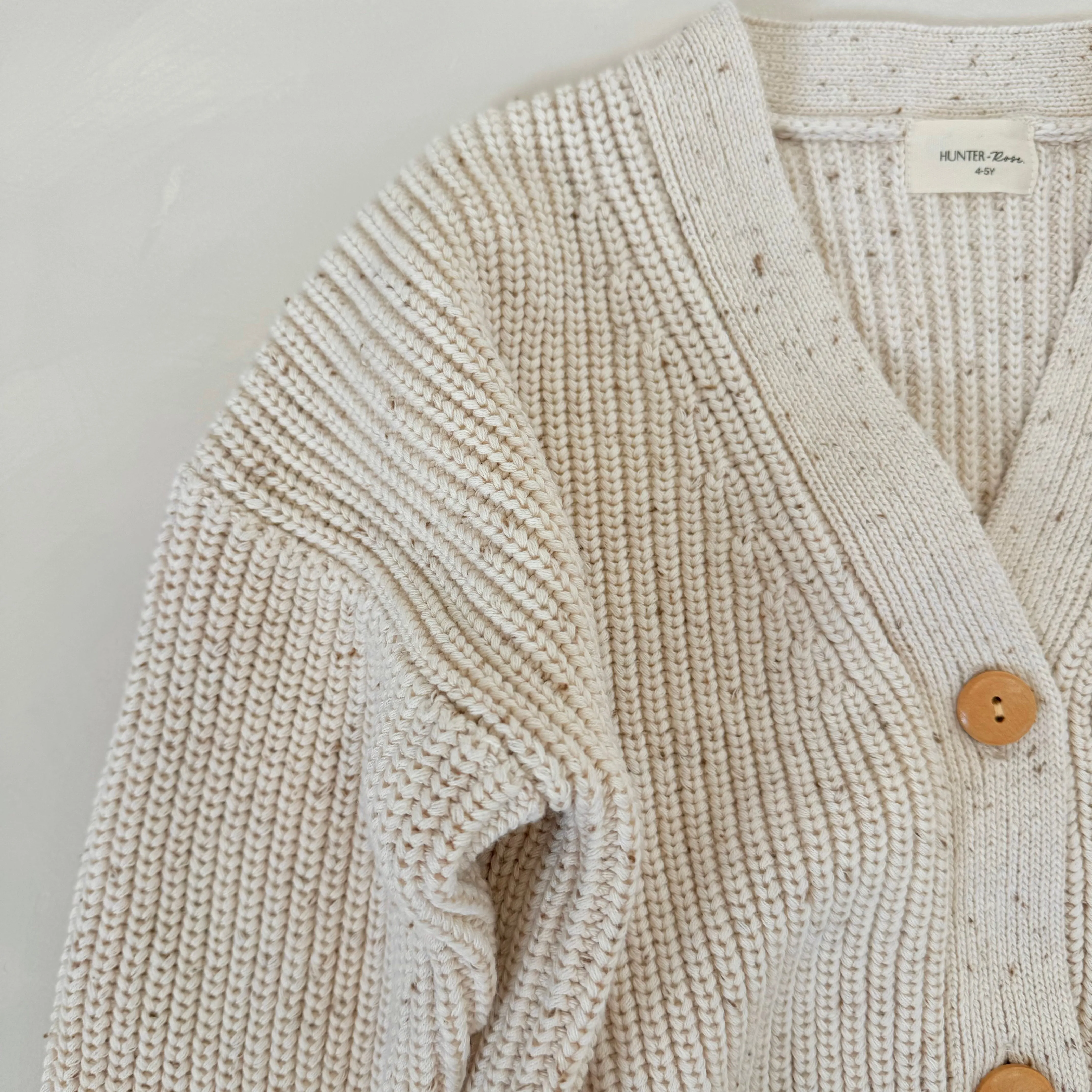 Avery Cocoa Flecked Chunky Knit Oversize Cardigan