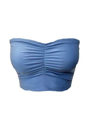 B021 Basic Bandeau Top - Denim