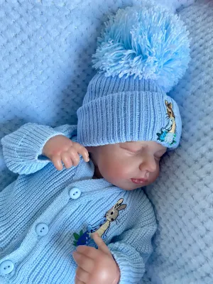 Baby boys Dandelion Soft Knit Peter Rabbit Premature Cardigan - Blue or White