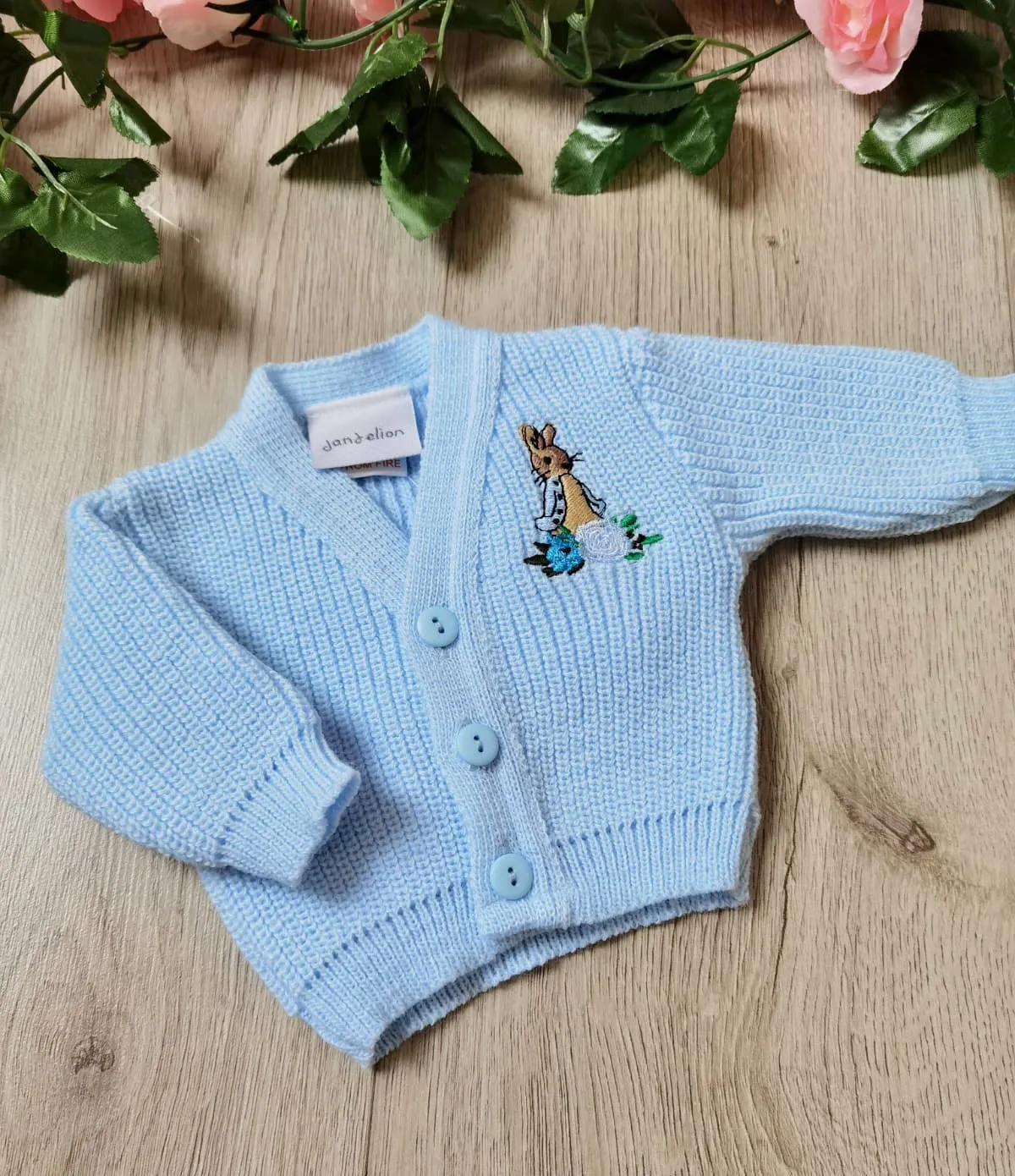 Baby boys Dandelion Soft Knit Peter Rabbit Premature Cardigan - Blue or White