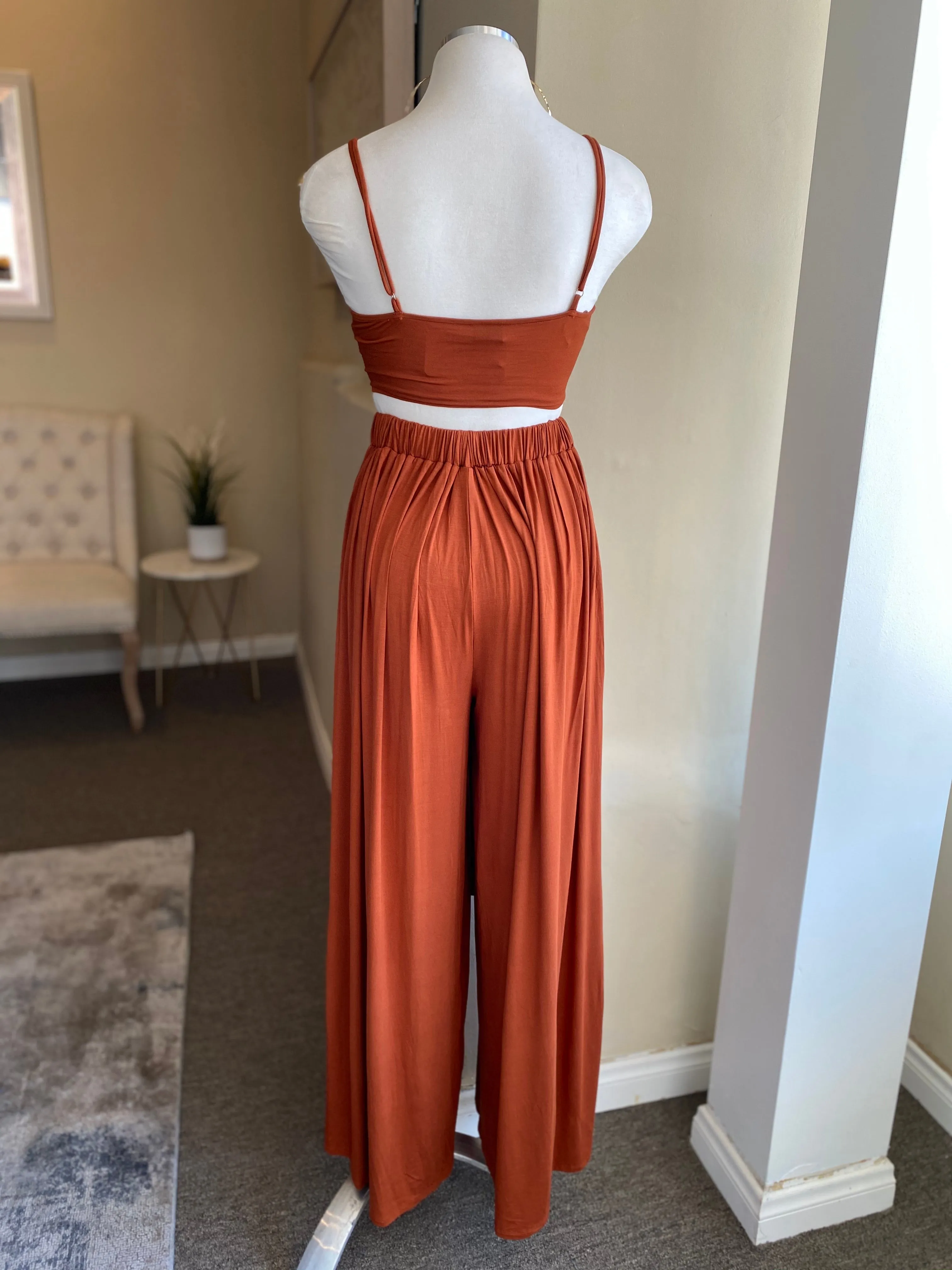 Backless Pants Set