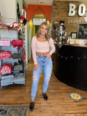 Basic LS Knit Crop Top