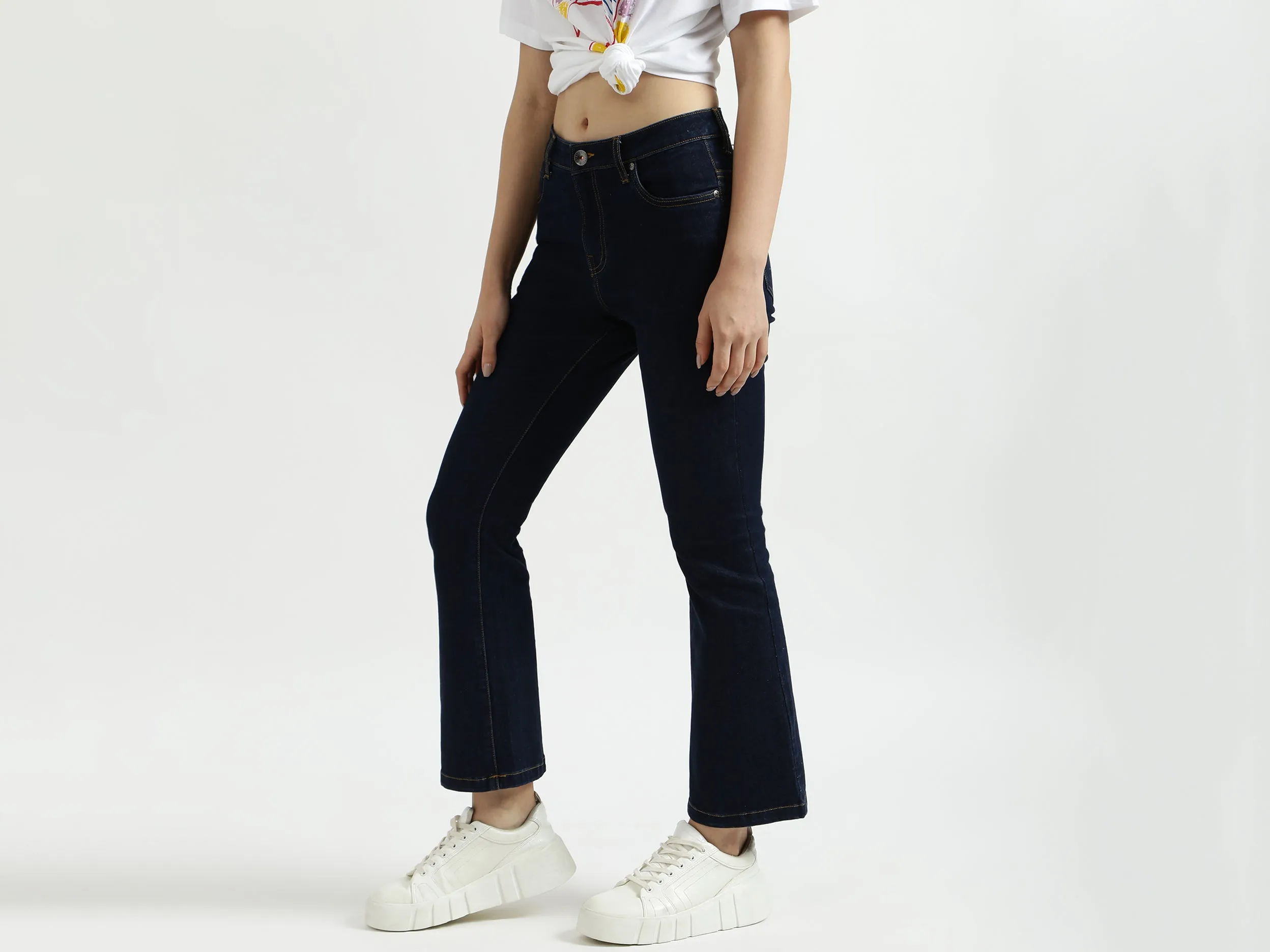 Basic Navy Blue Bootcut Jeans