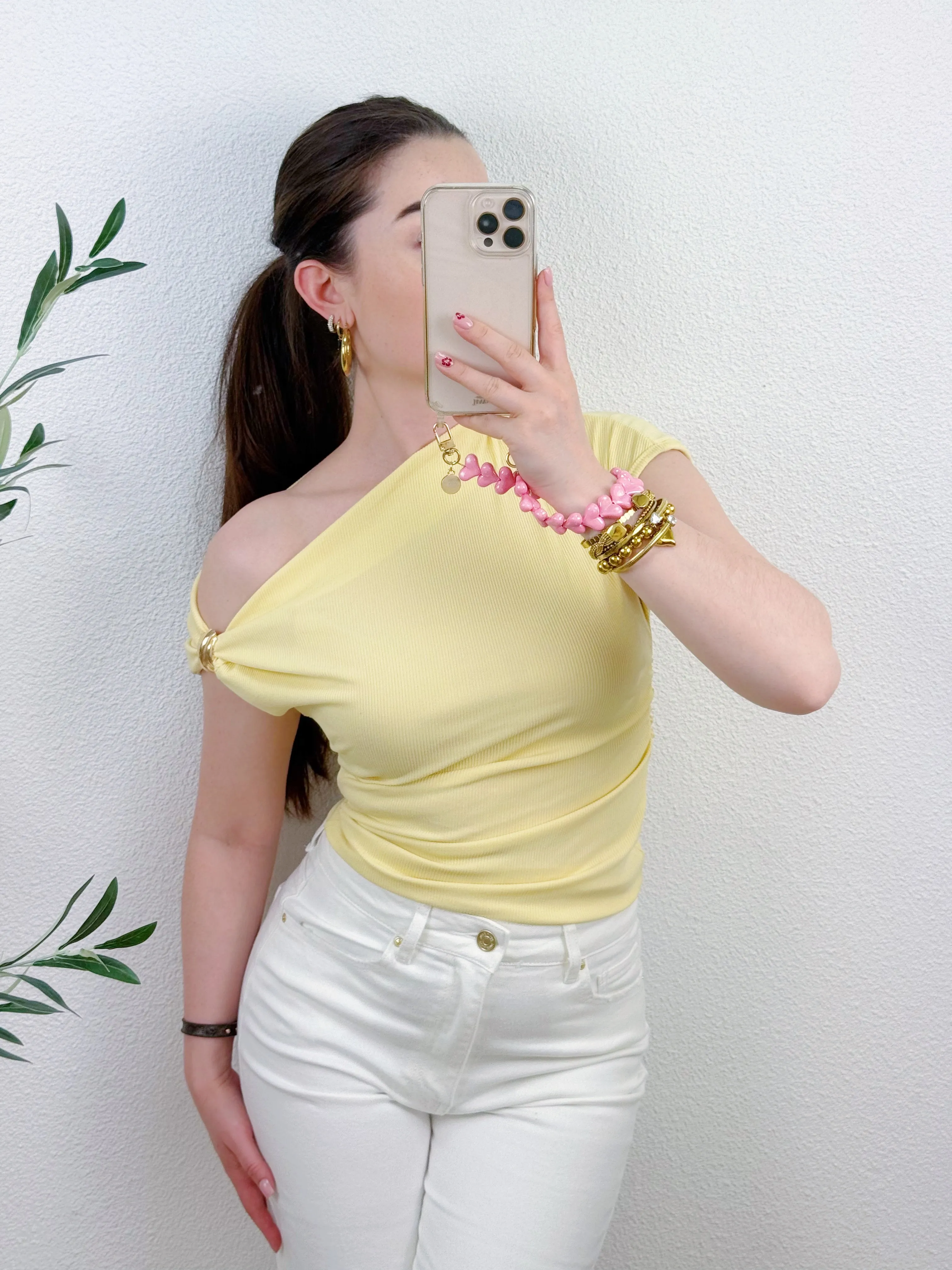 BASIC OFF-SHOULDER TOP | BUTTER YELLOW