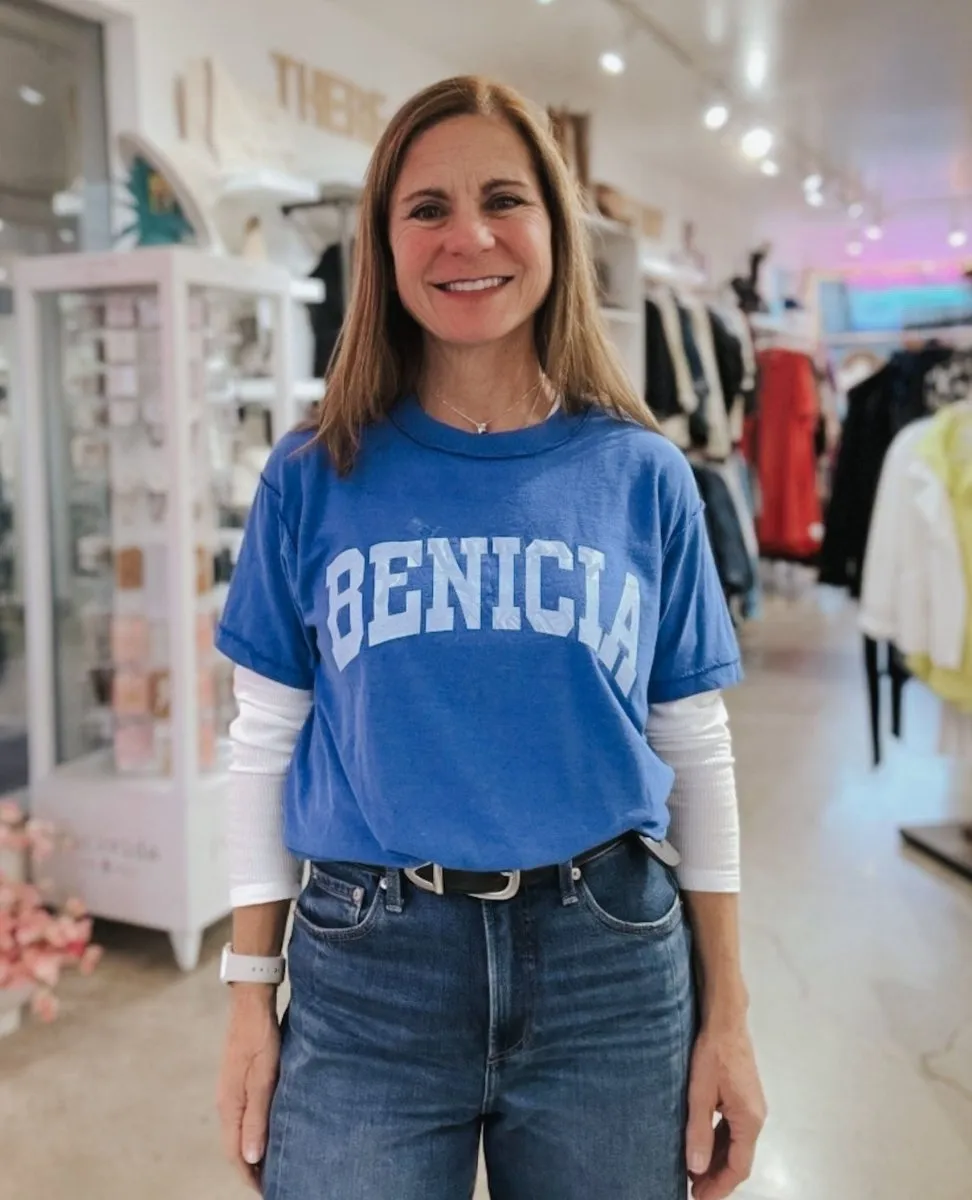 Benicia Varsity Tee Royal Blue