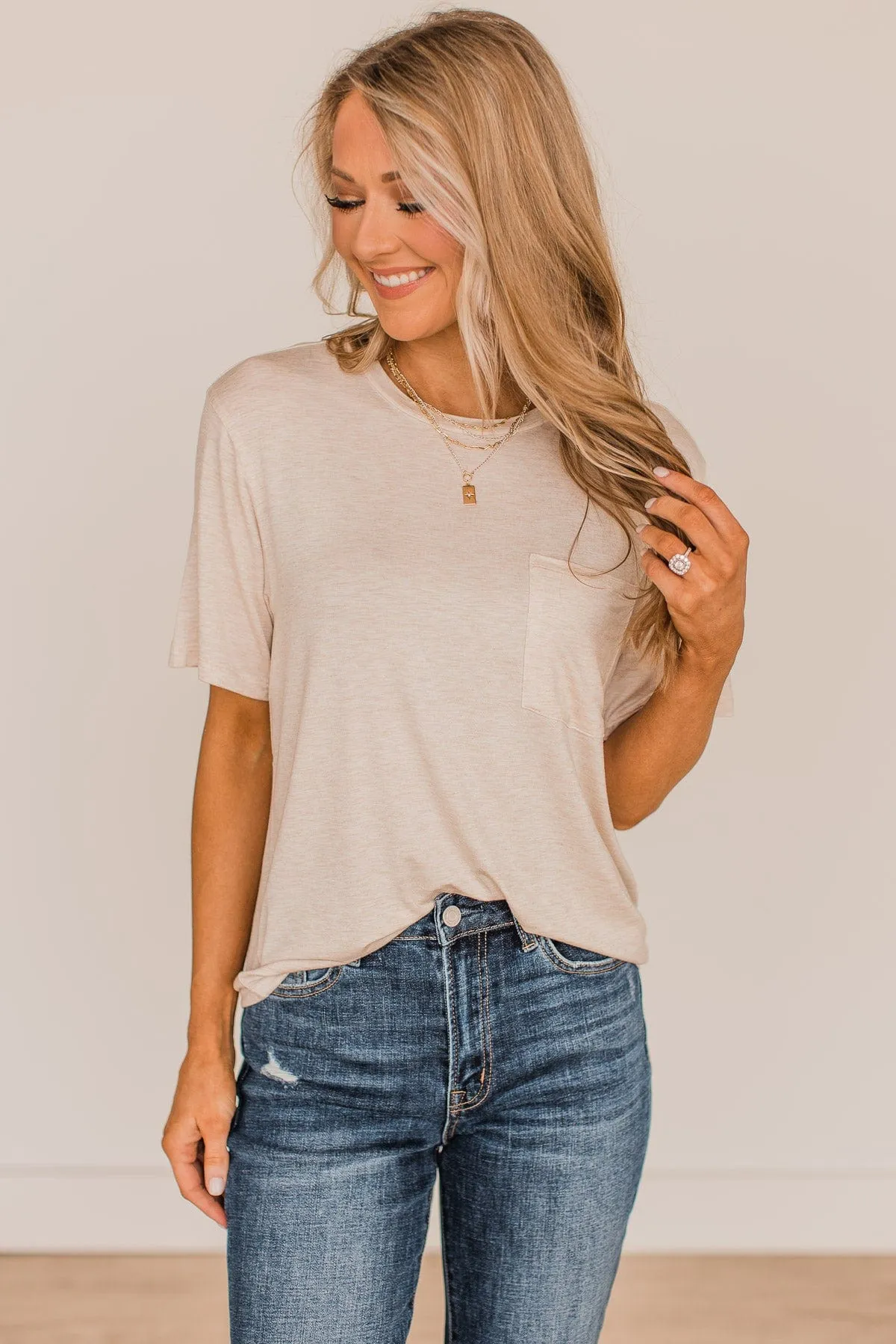 Better Than Basic Pocket Top- Oatmeal