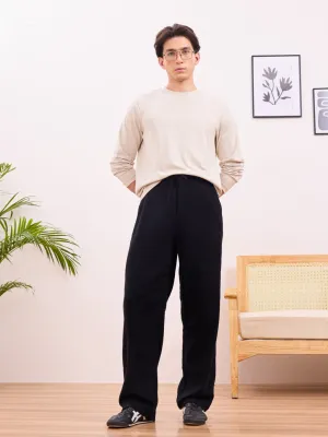 Black Cotton Summer Pants
