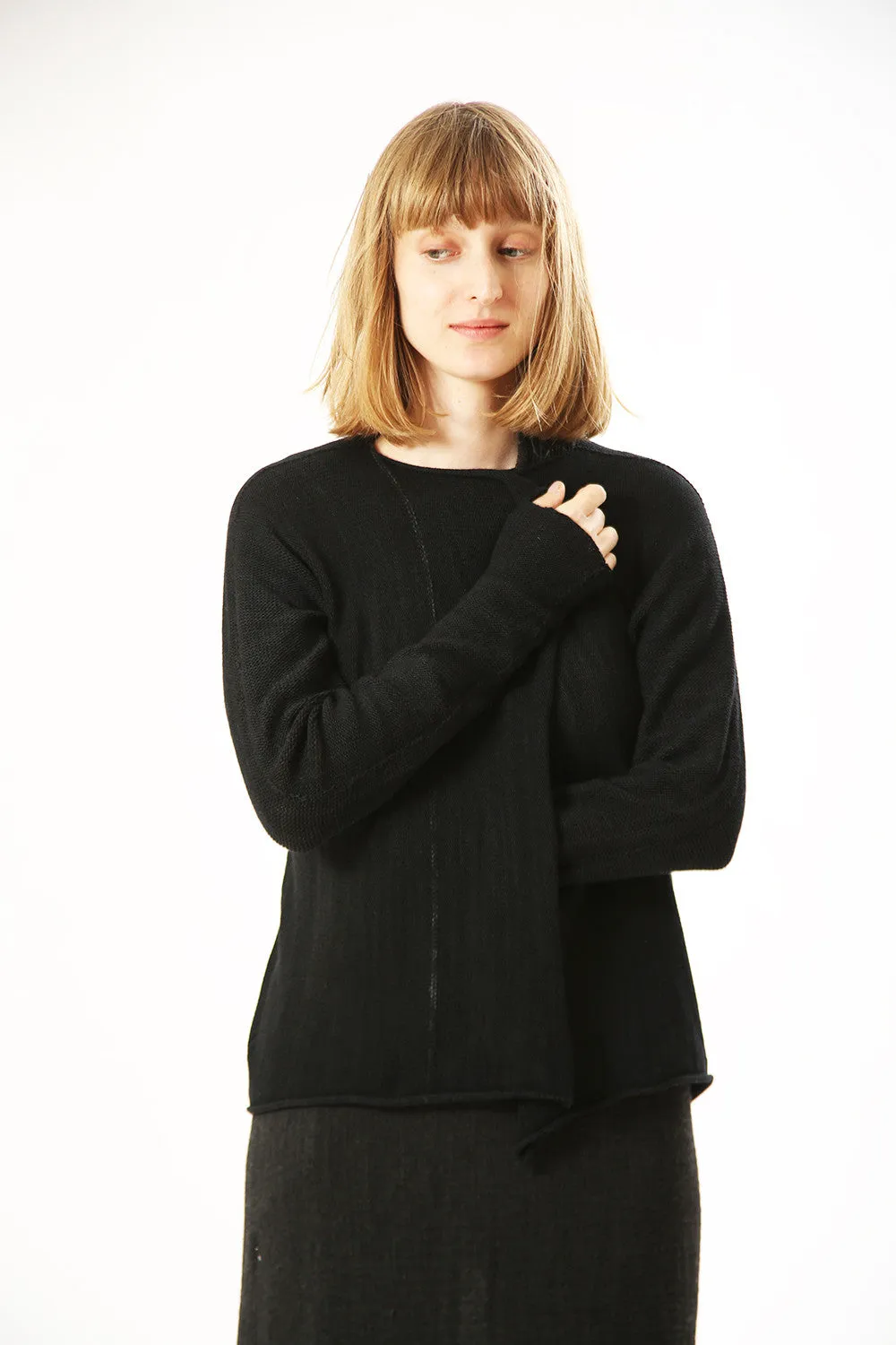 Black Tasitura Jacket Sweater