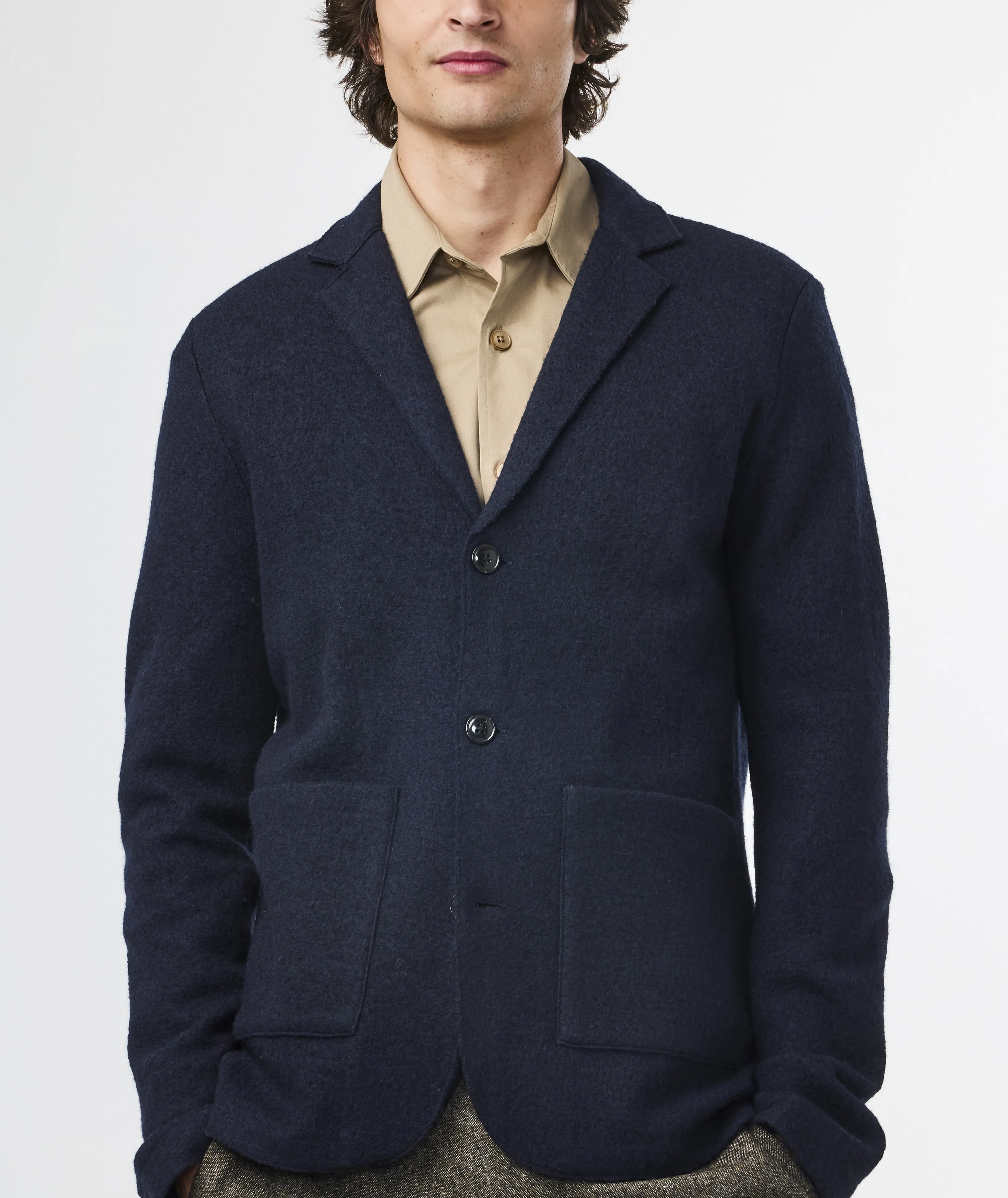 Blazer in Boiled Wool 6398 - Navy