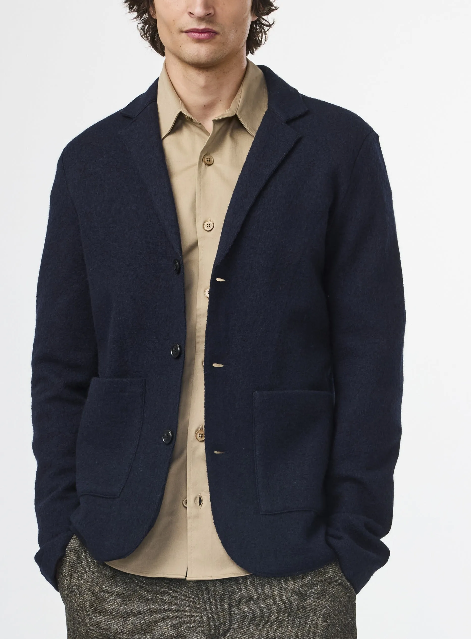 Blazer in Boiled Wool 6398 - Navy