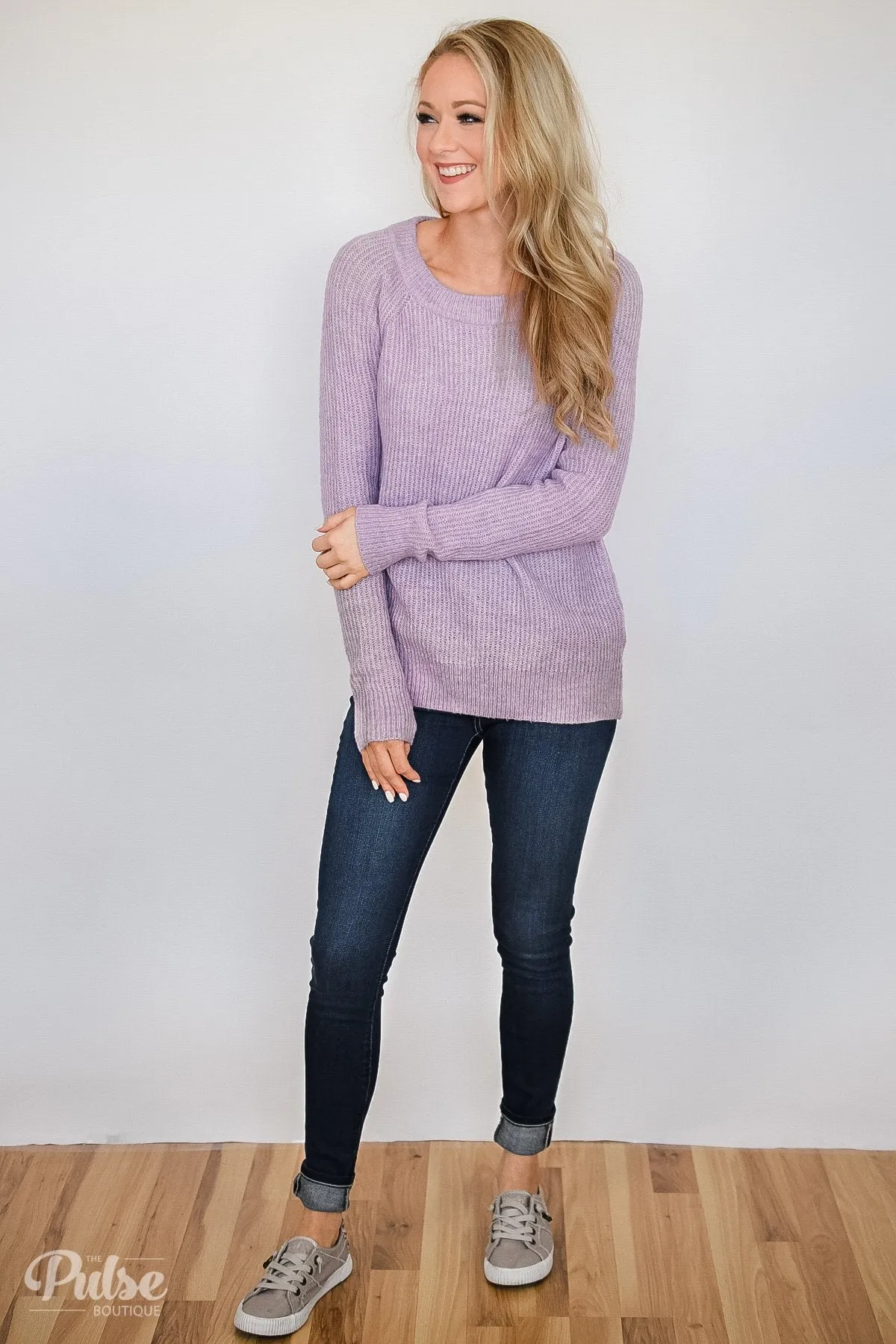 Blissful In Lilac Knitted Sweater