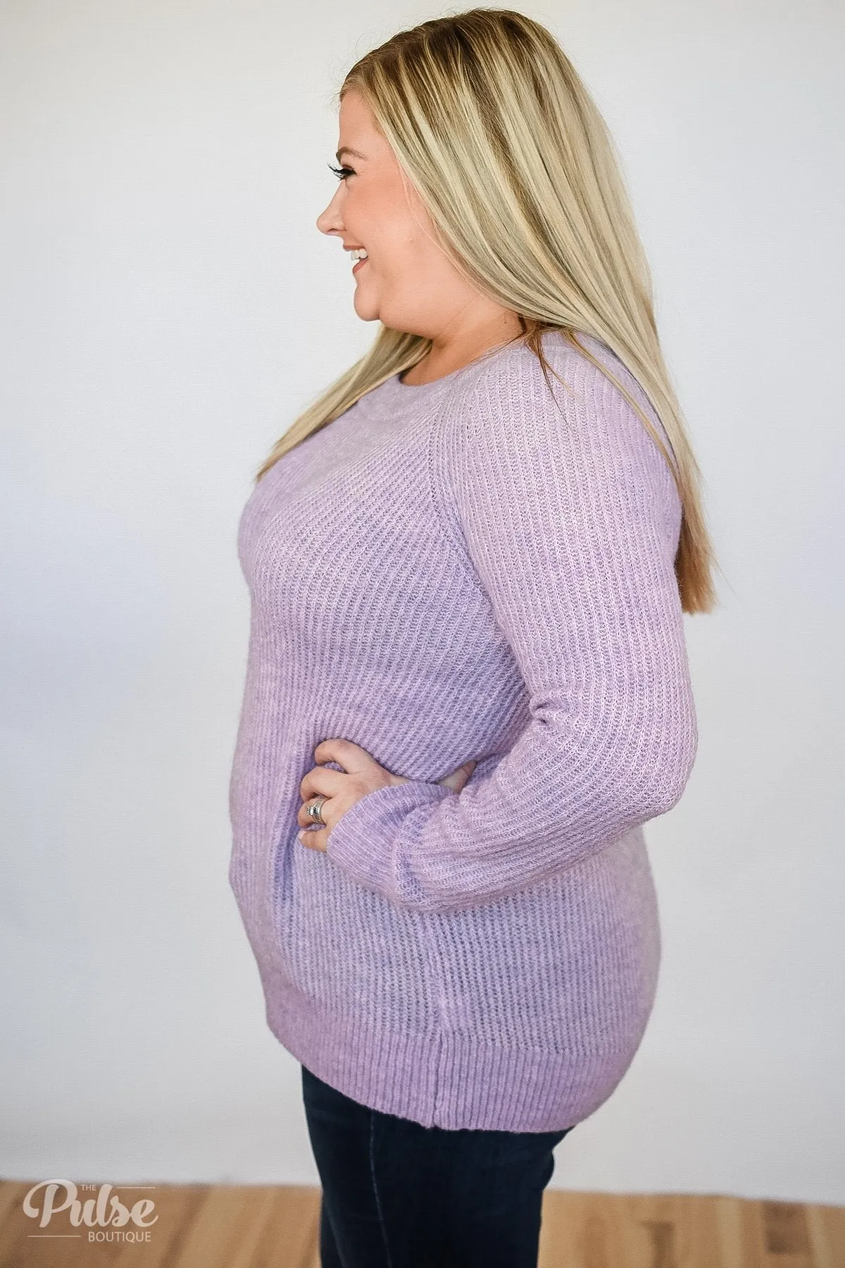 Blissful In Lilac Knitted Sweater