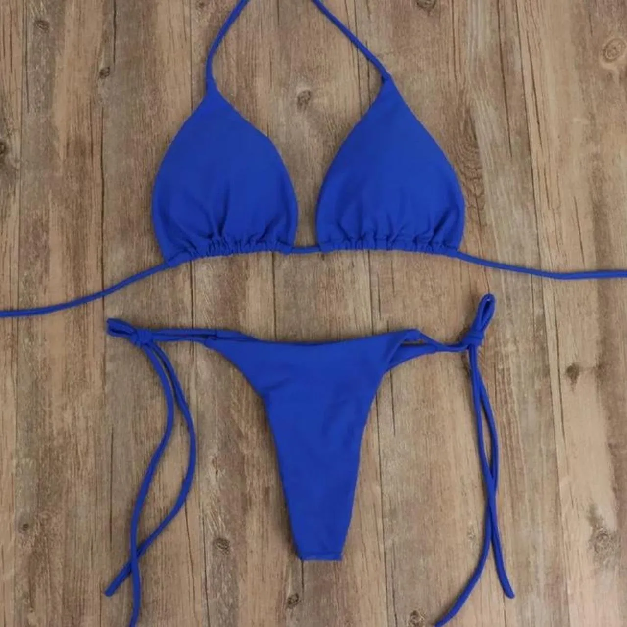 Blue Basic 2 Piece Bikini Set Essentials
