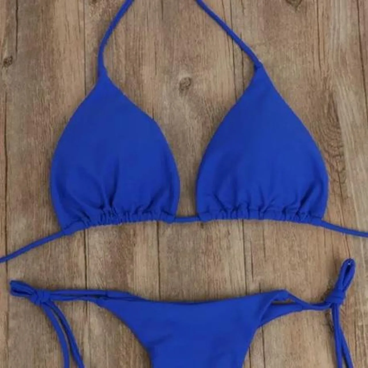 Blue Basic 2 Piece Bikini Set Essentials