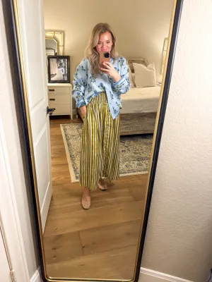 Blue Jacquard Floral Cardigan