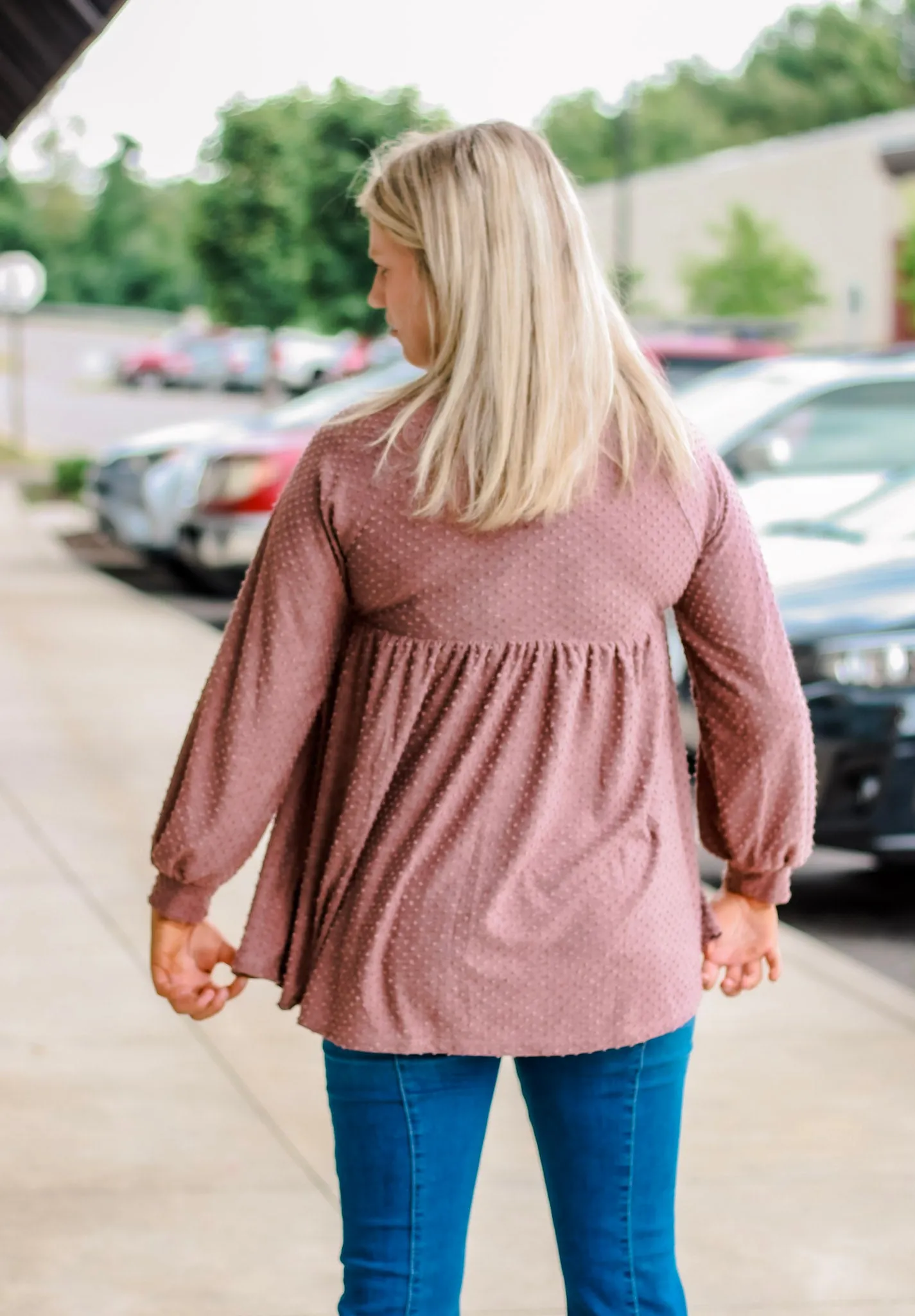 Blushing Beauty Swiss Dots Blouse
