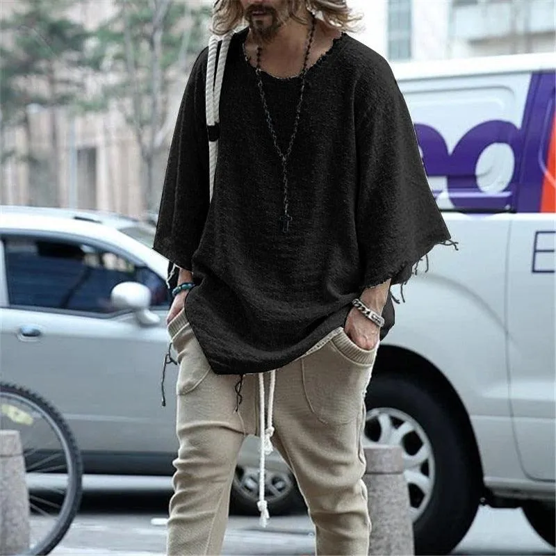 Boho Man Loose Knitted Shirt