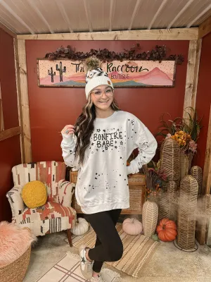Bonfire Babe Bleached White Crew